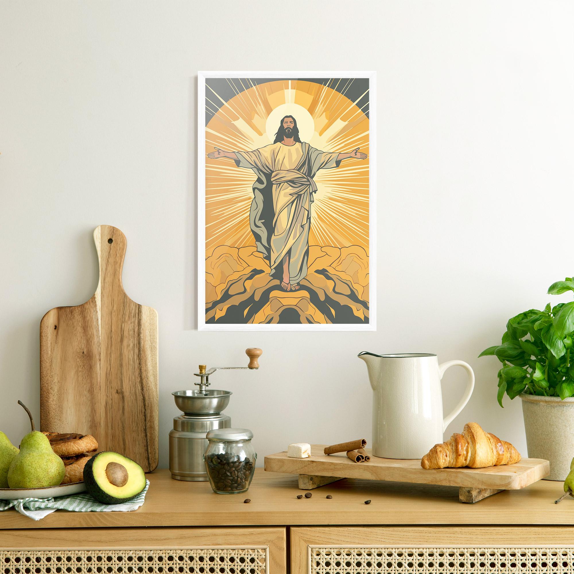 Poster Înrămat Sunset Jesus mockup 8
