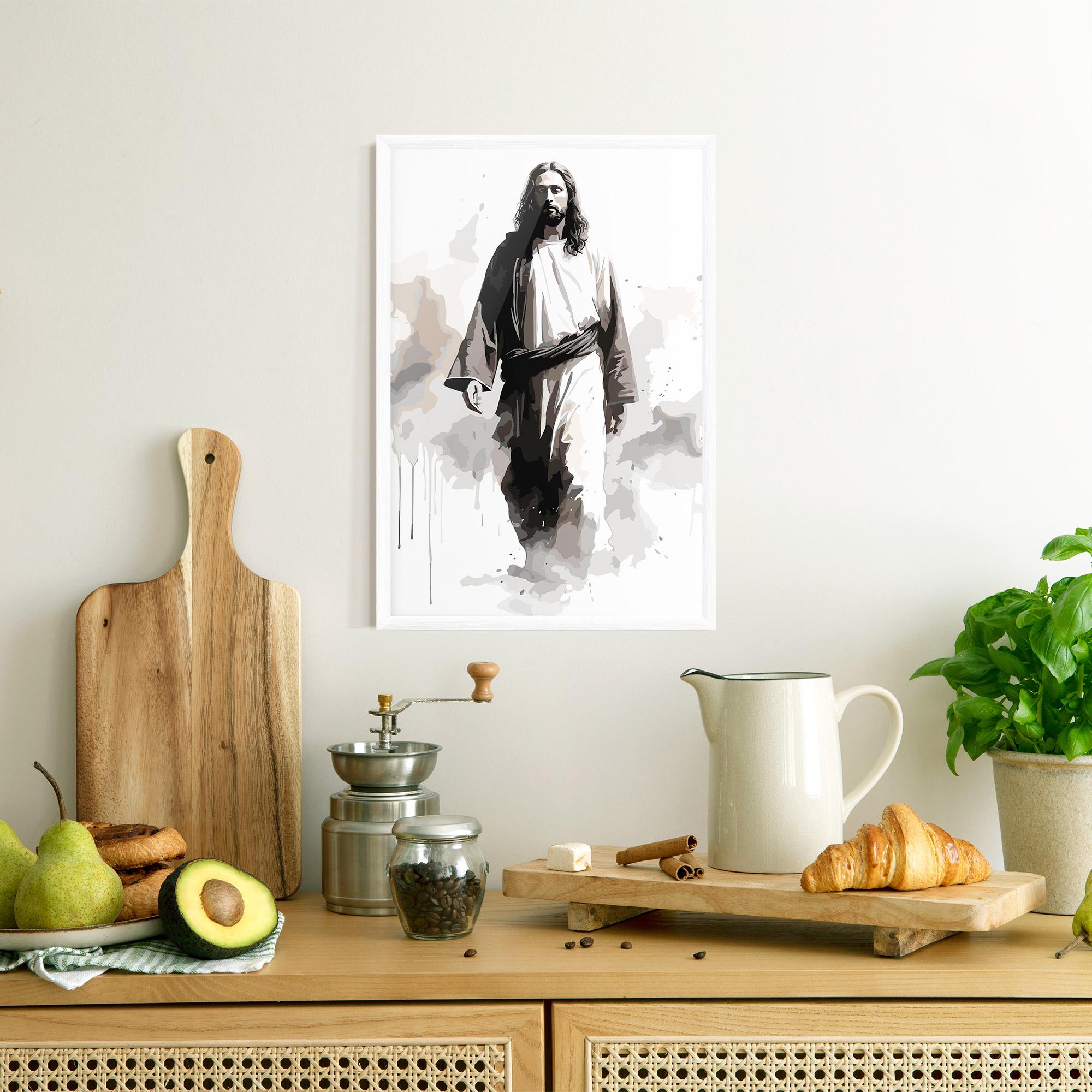 Poster Înrămat Watercolor Jesus mockup 8