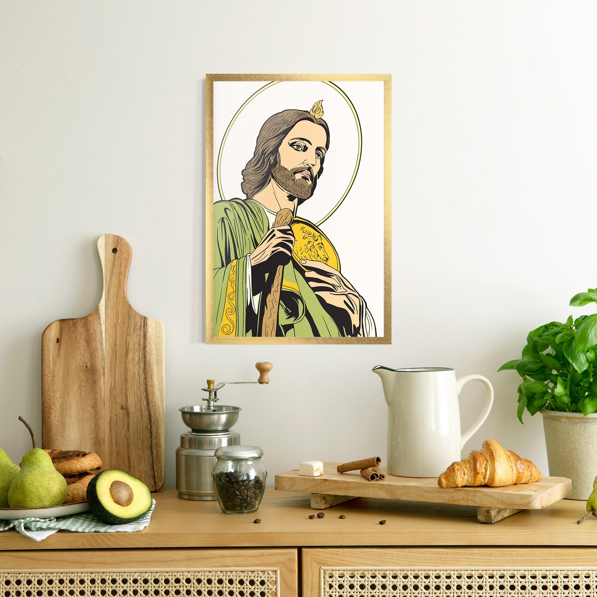Poster Înrămat Green Jesus mockup 8