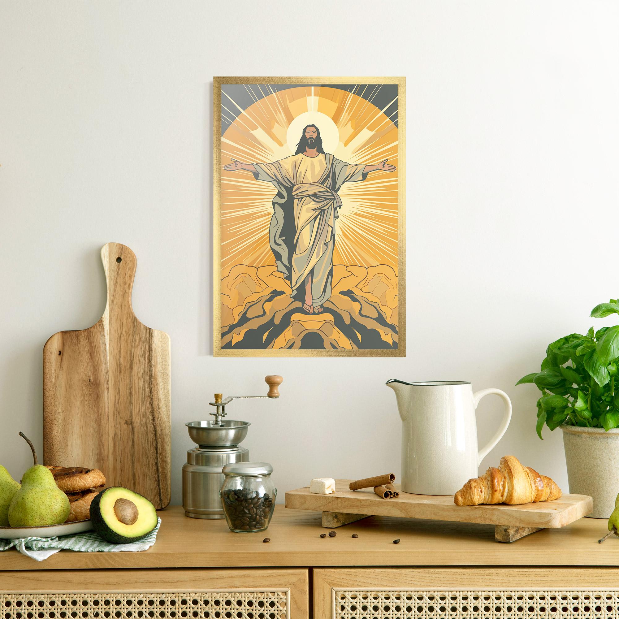 Poster Înrămat Sunset Jesus mockup 8