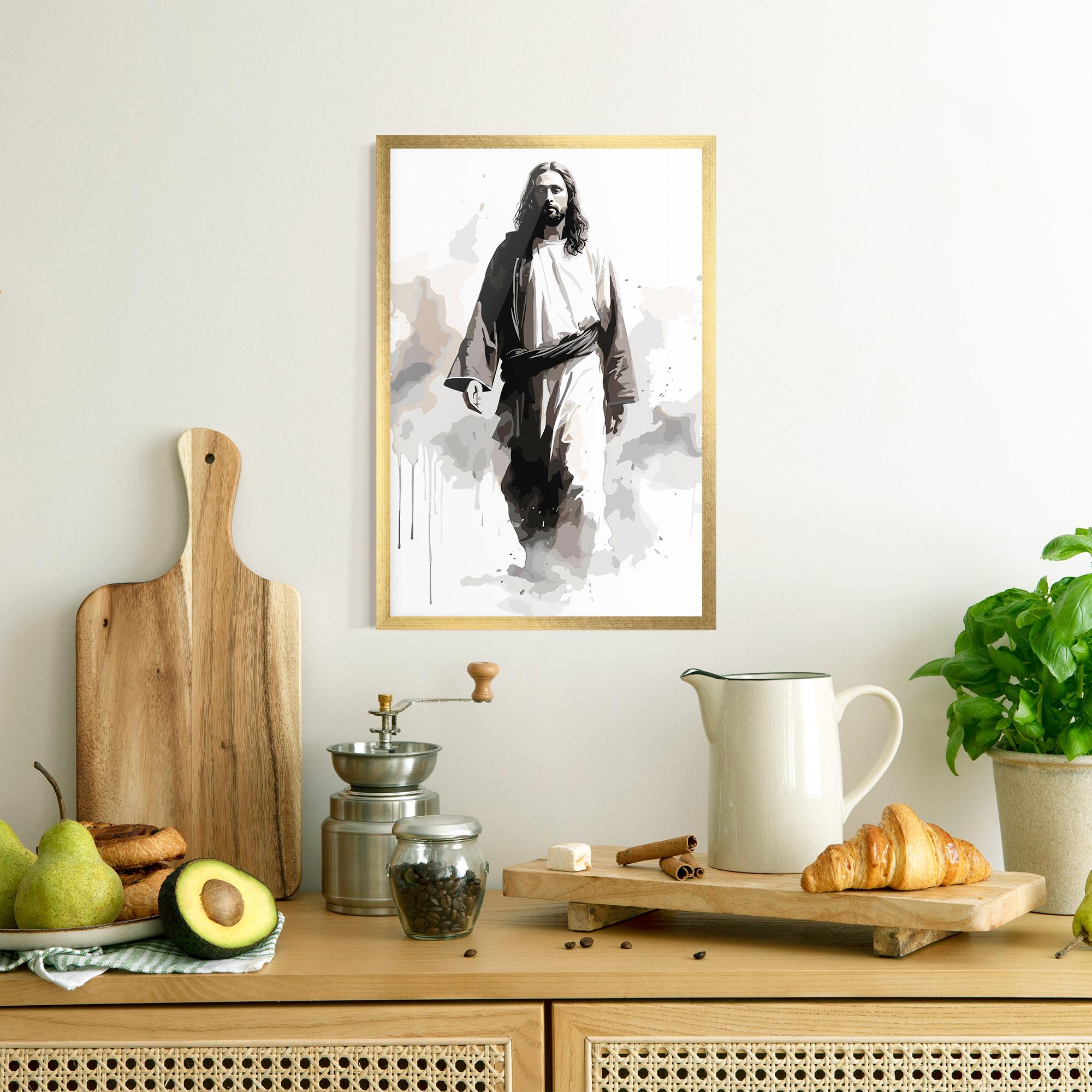 Poster Înrămat Watercolor Jesus mockup 8