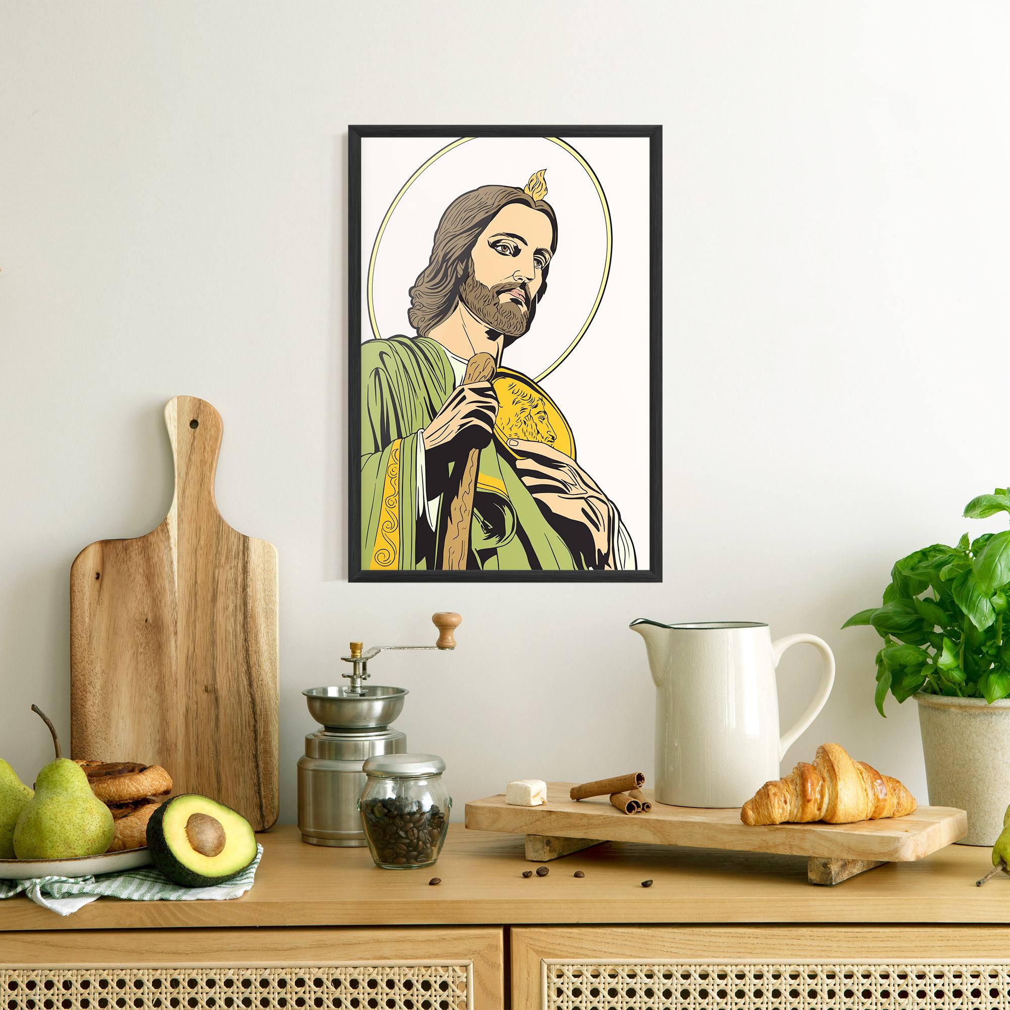 Poster Înrămat Green Jesus mockup 8