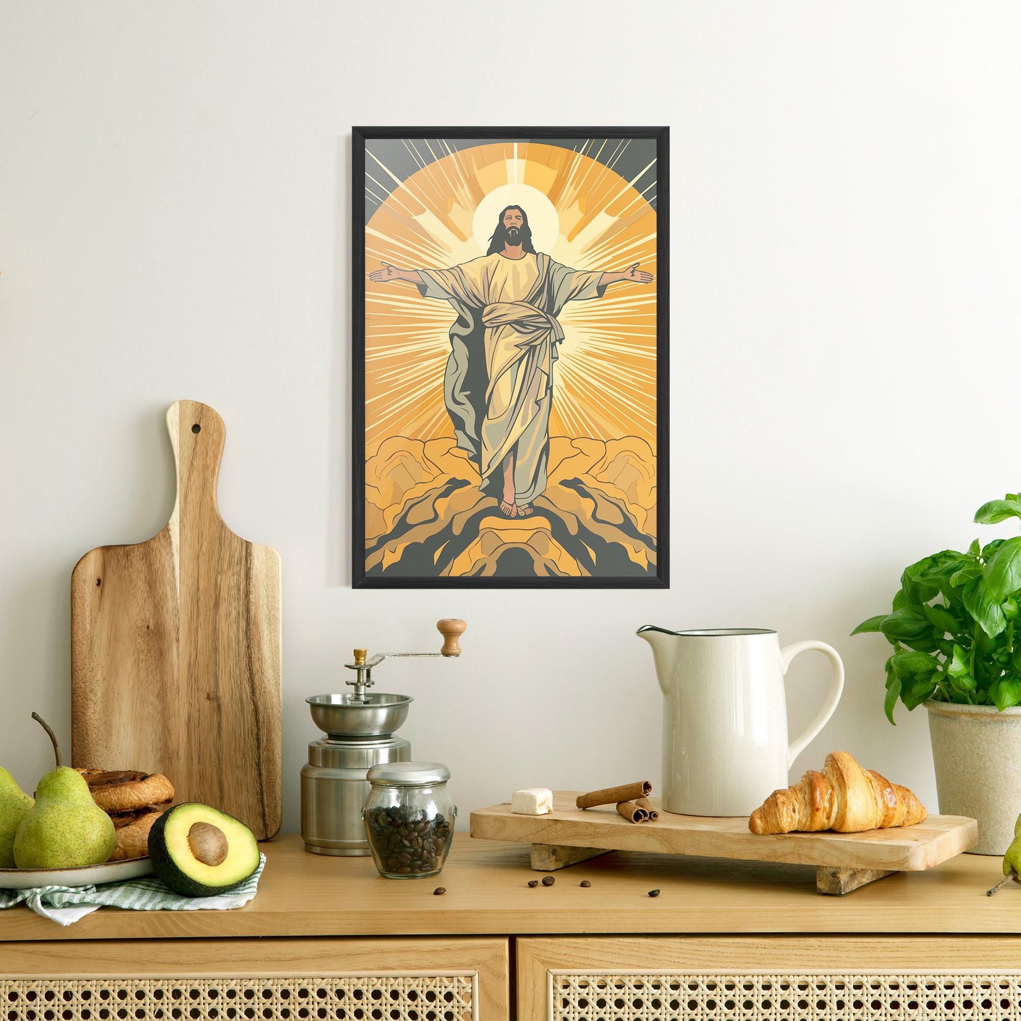 Poster Înrămat Sunset Jesus mockup 8