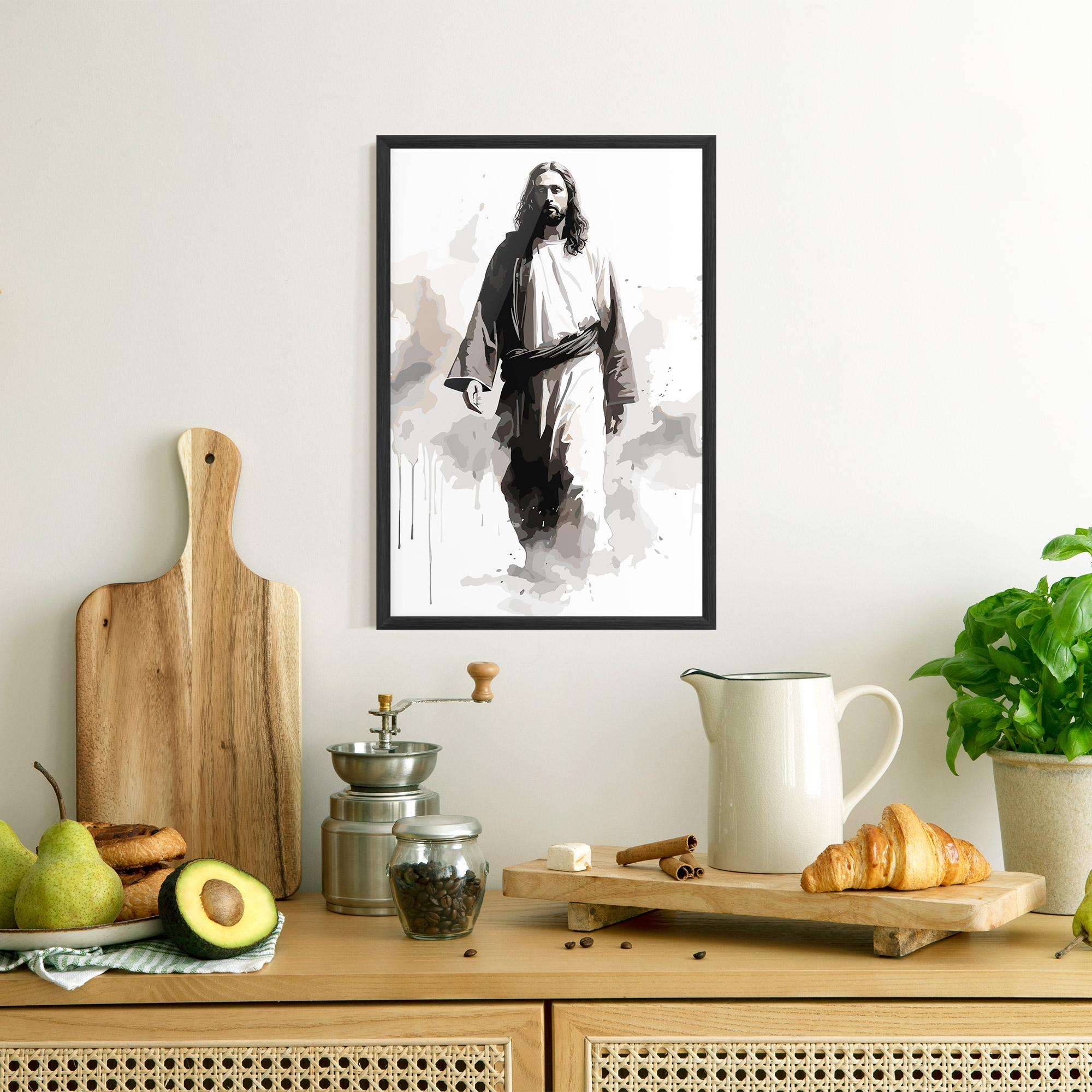 Poster Înrămat Watercolor Jesus mockup 8