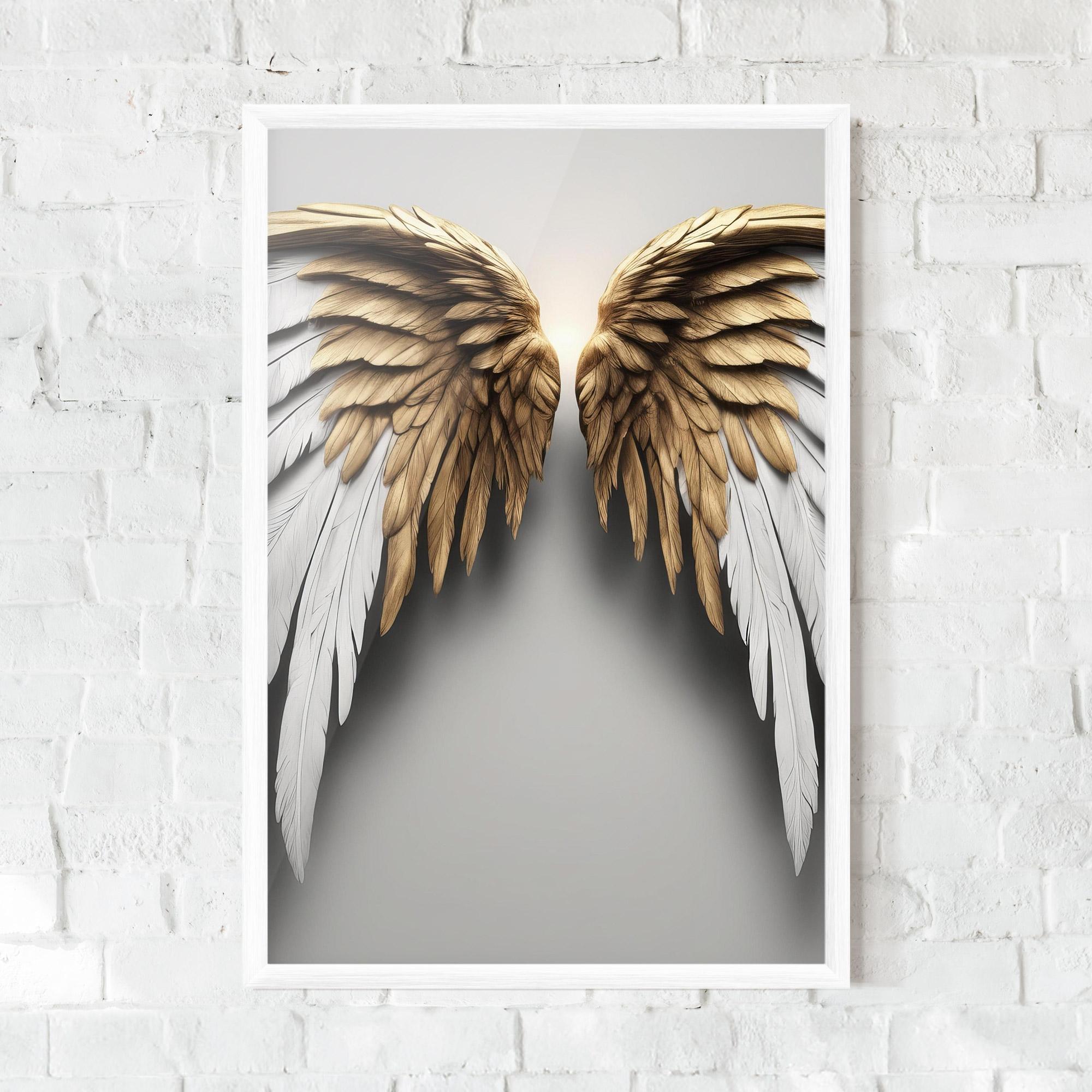 Poster Înrămat Realistic Angel Wings mockup 0