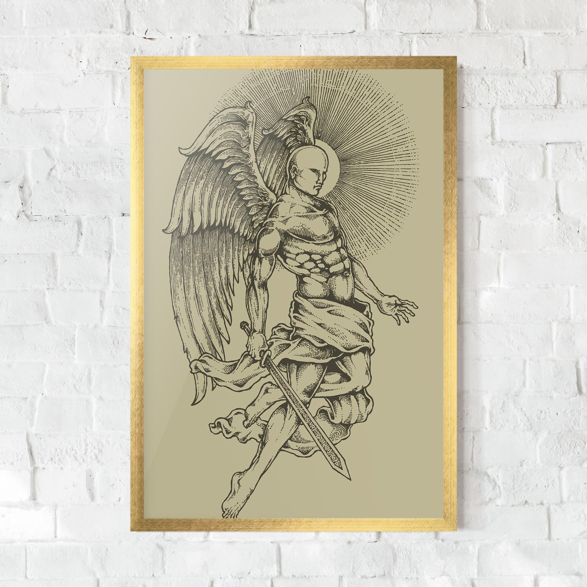Poster Înrămat Angel Fighter mockup 0