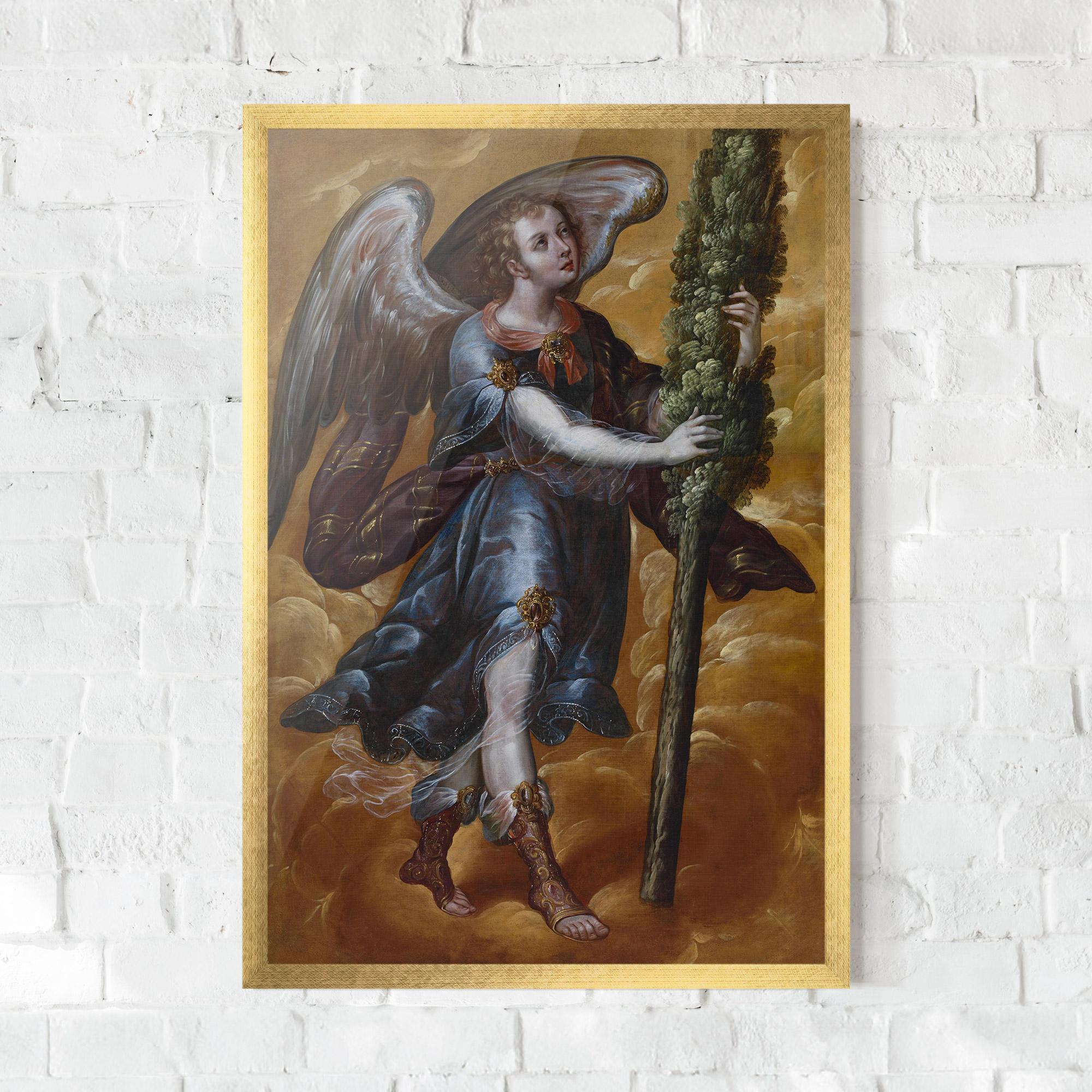 Poster Înrămat Angel Holding A Tree mockup 0