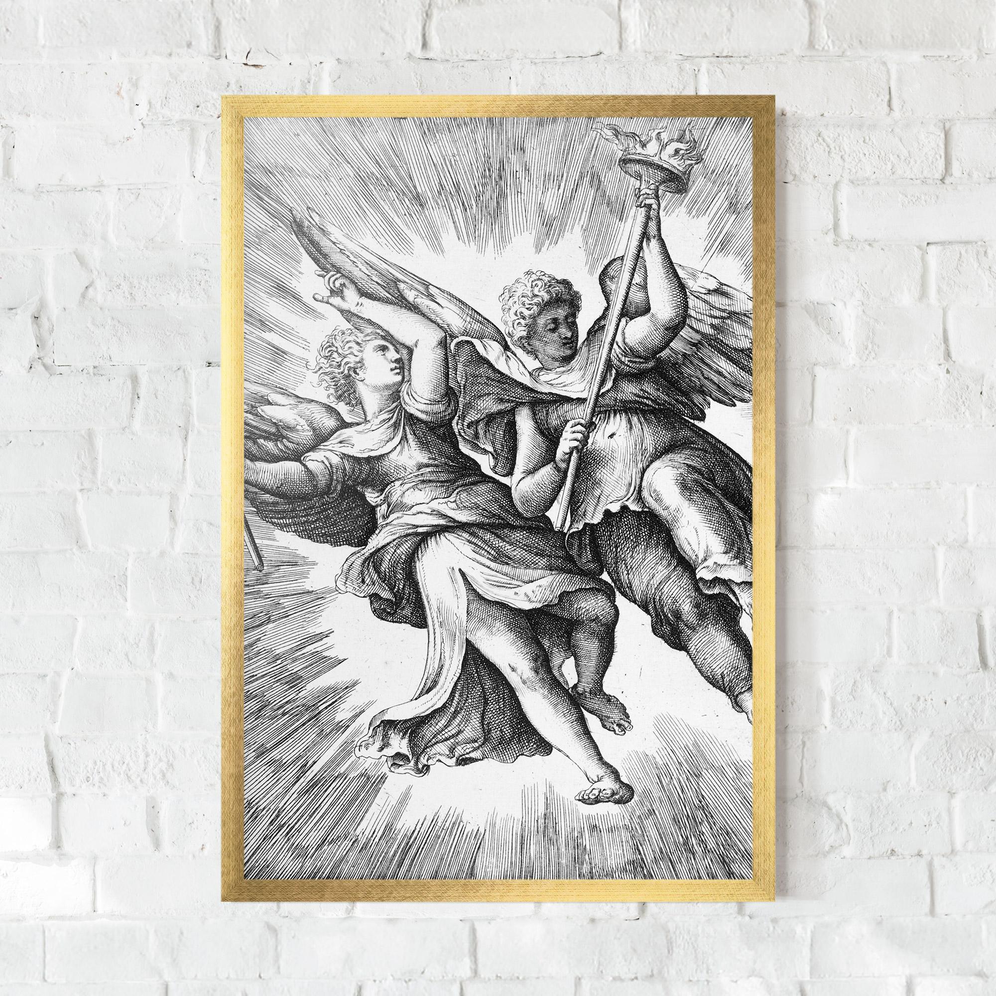Poster Înrămat Hand Drawn Angels mockup 0