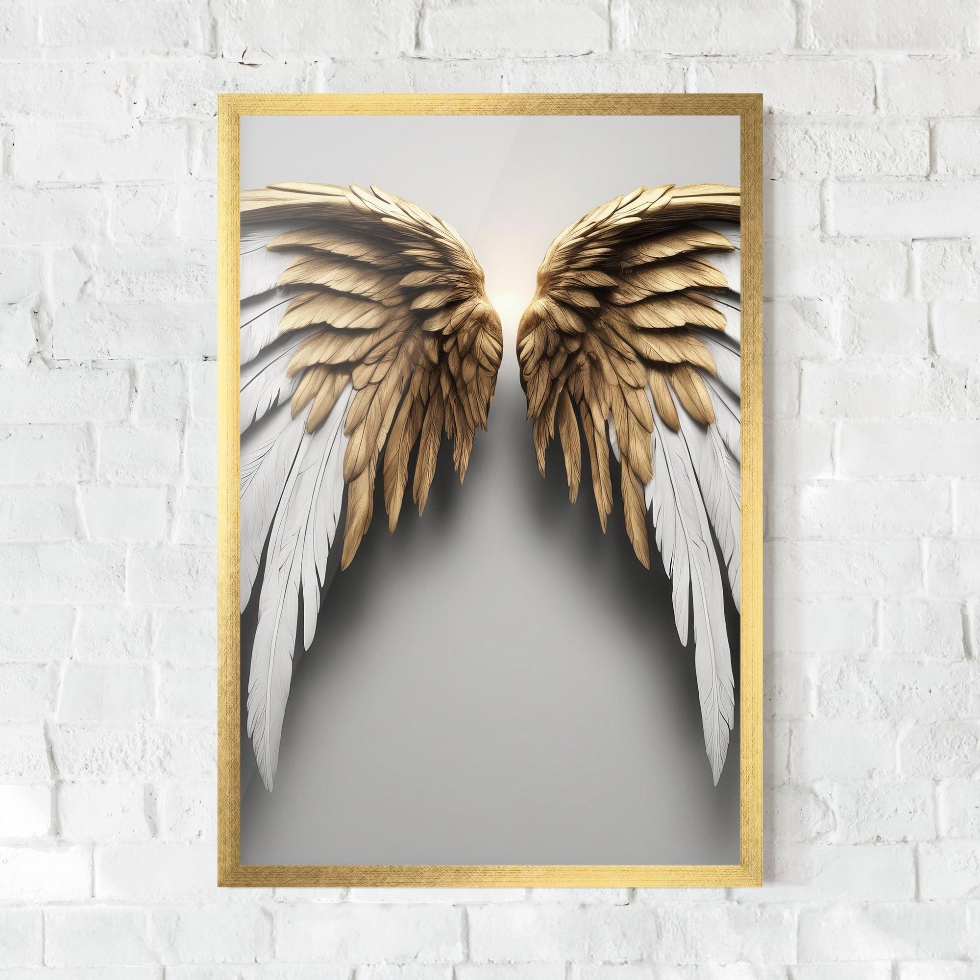Poster Înrămat Realistic Angel Wings mockup 0