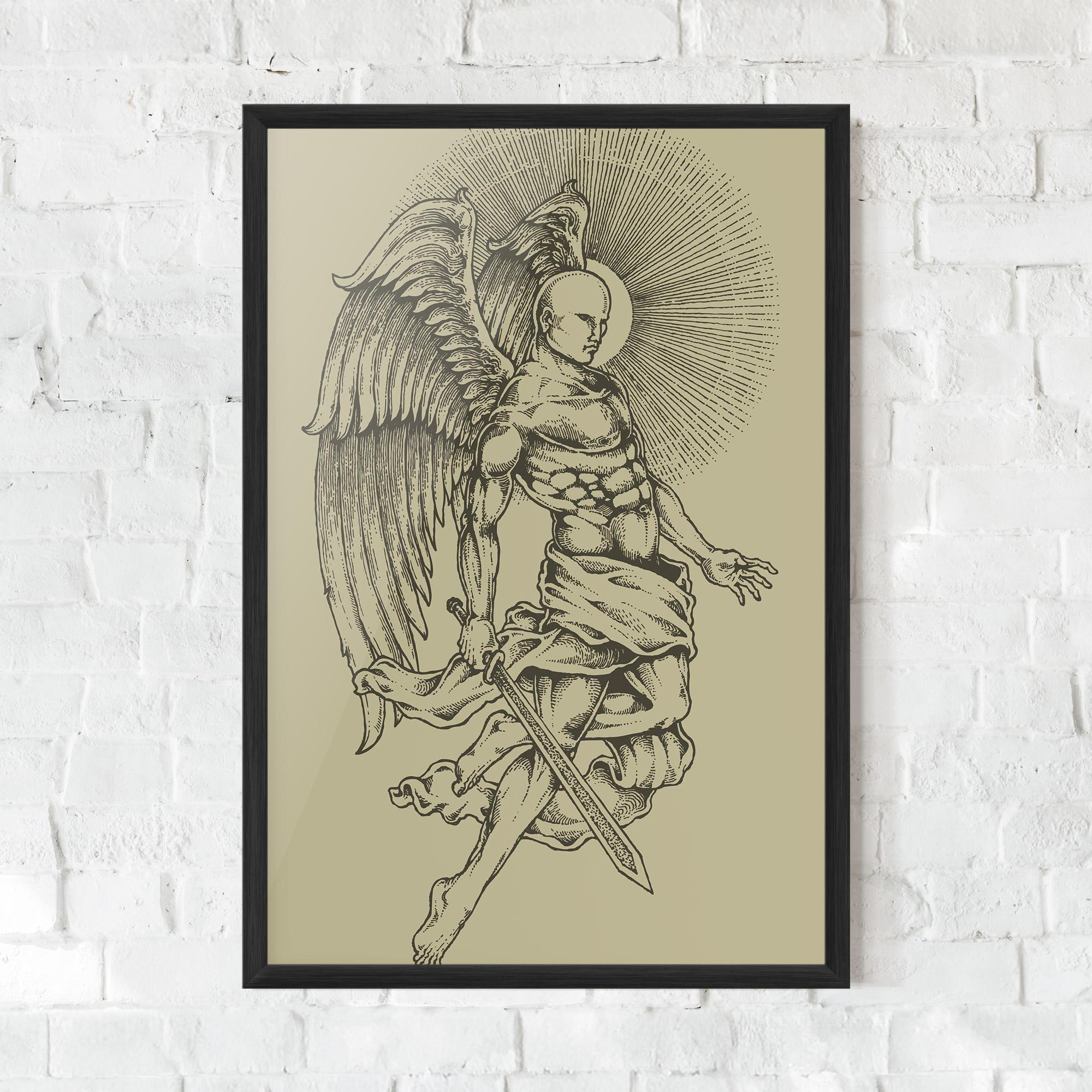 Poster Înrămat Angel Fighter mockup 0
