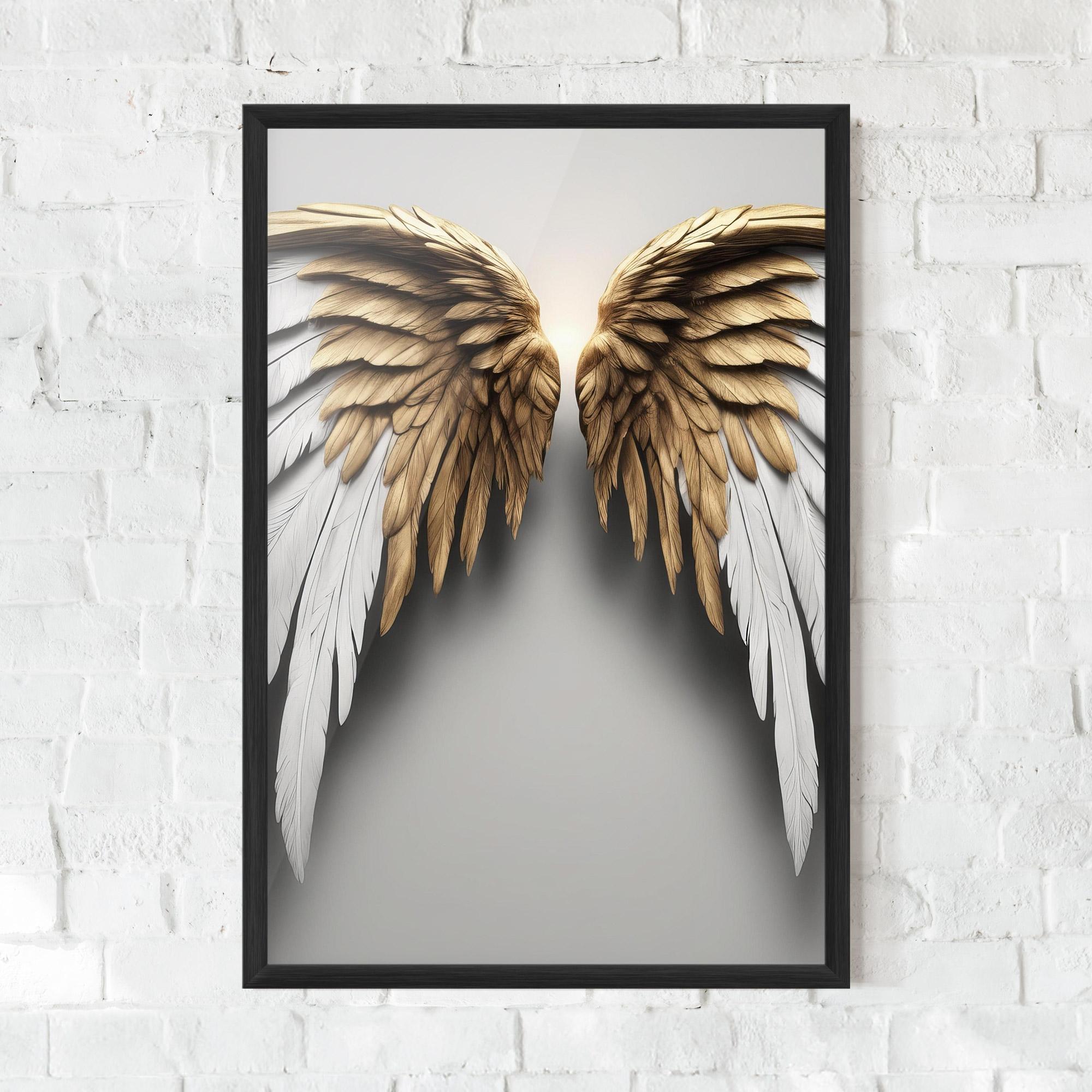 Poster Înrămat Realistic Angel Wings mockup 0