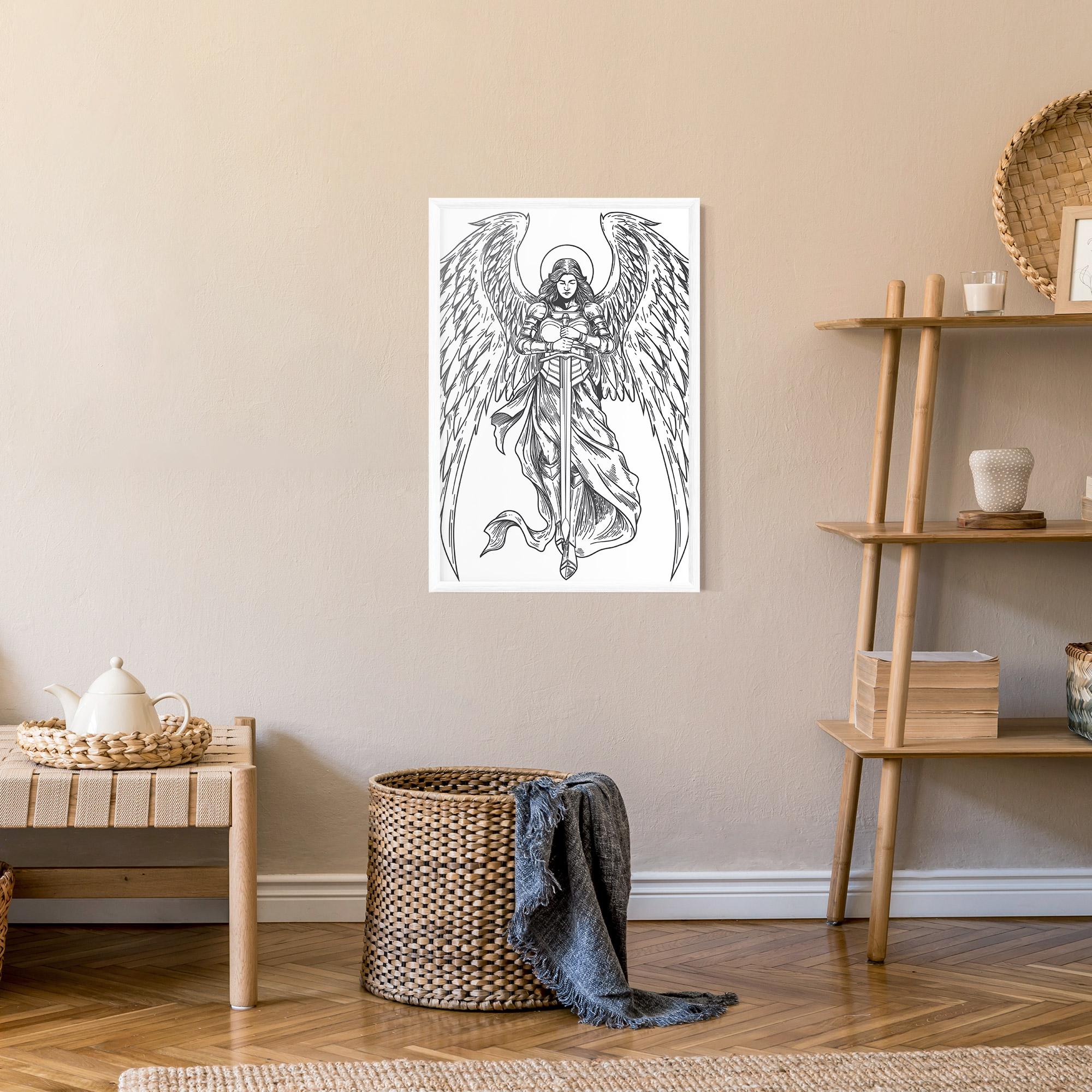 Poster Înrămat Grey Line Angel mockup 9