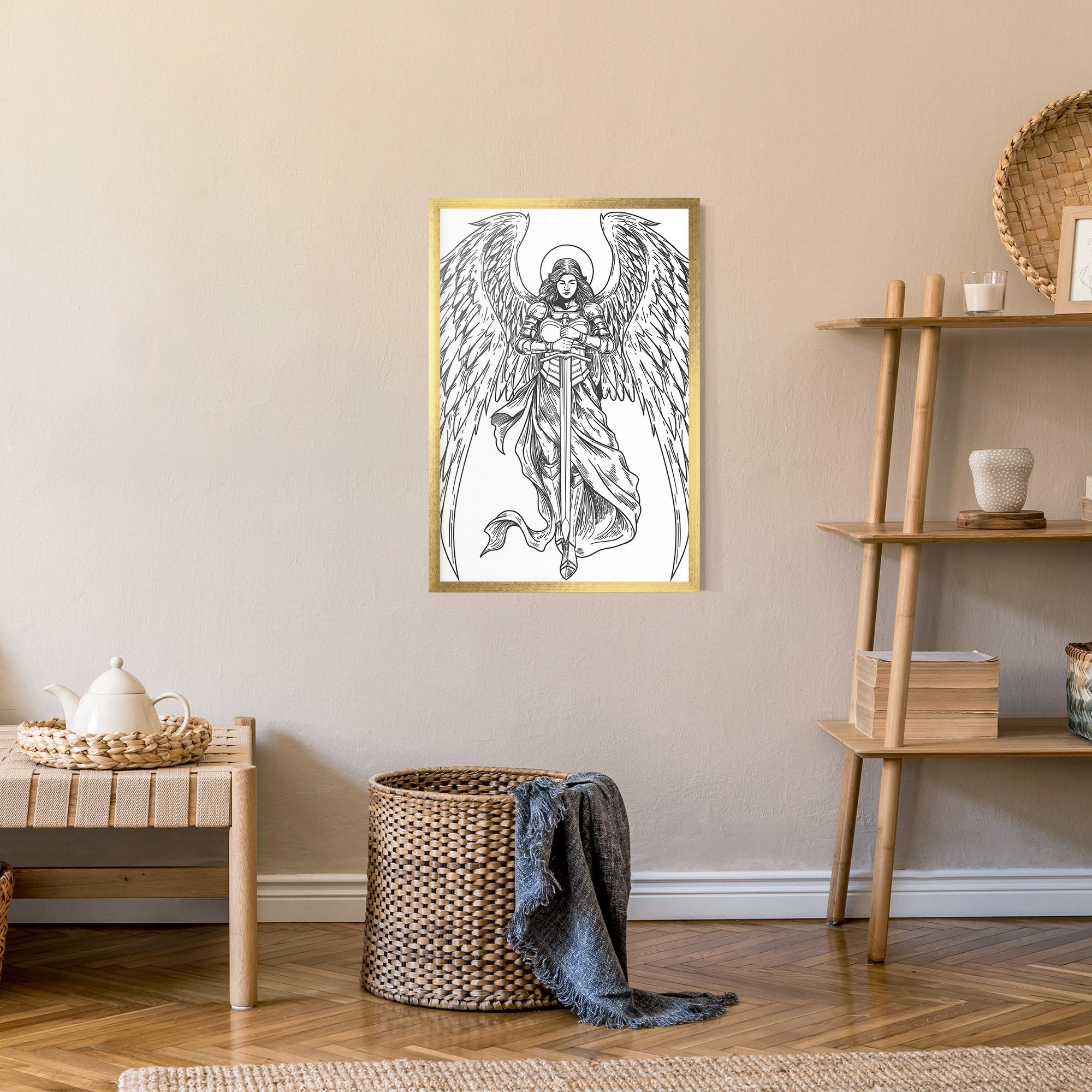 Poster Înrămat Grey Line Angel mockup 9
