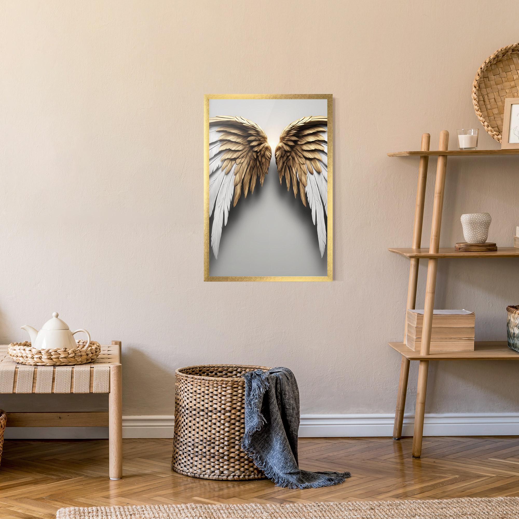 Poster Înrămat Realistic Angel Wings mockup 9