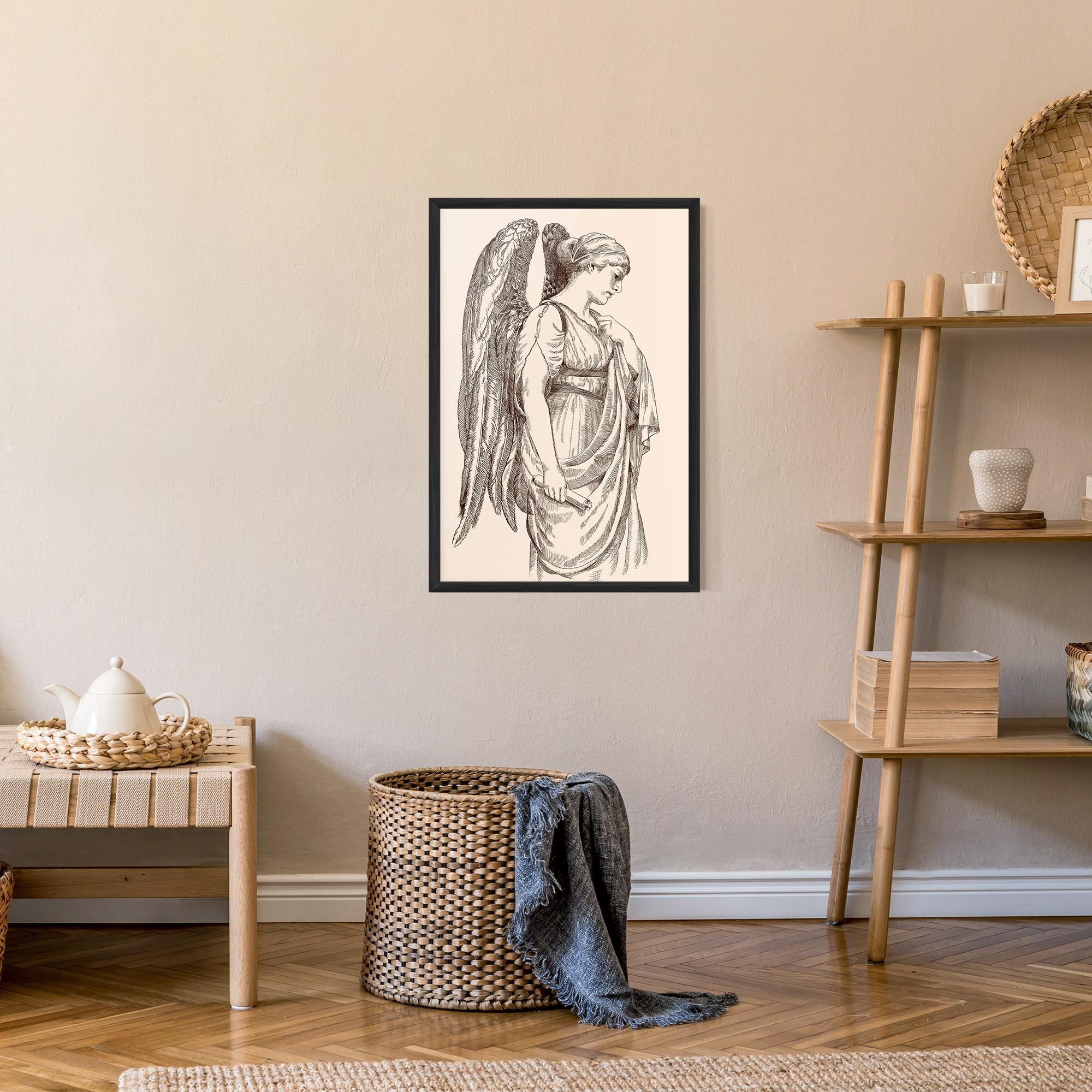 Poster Înrămat Angel Brown Line mockup 9