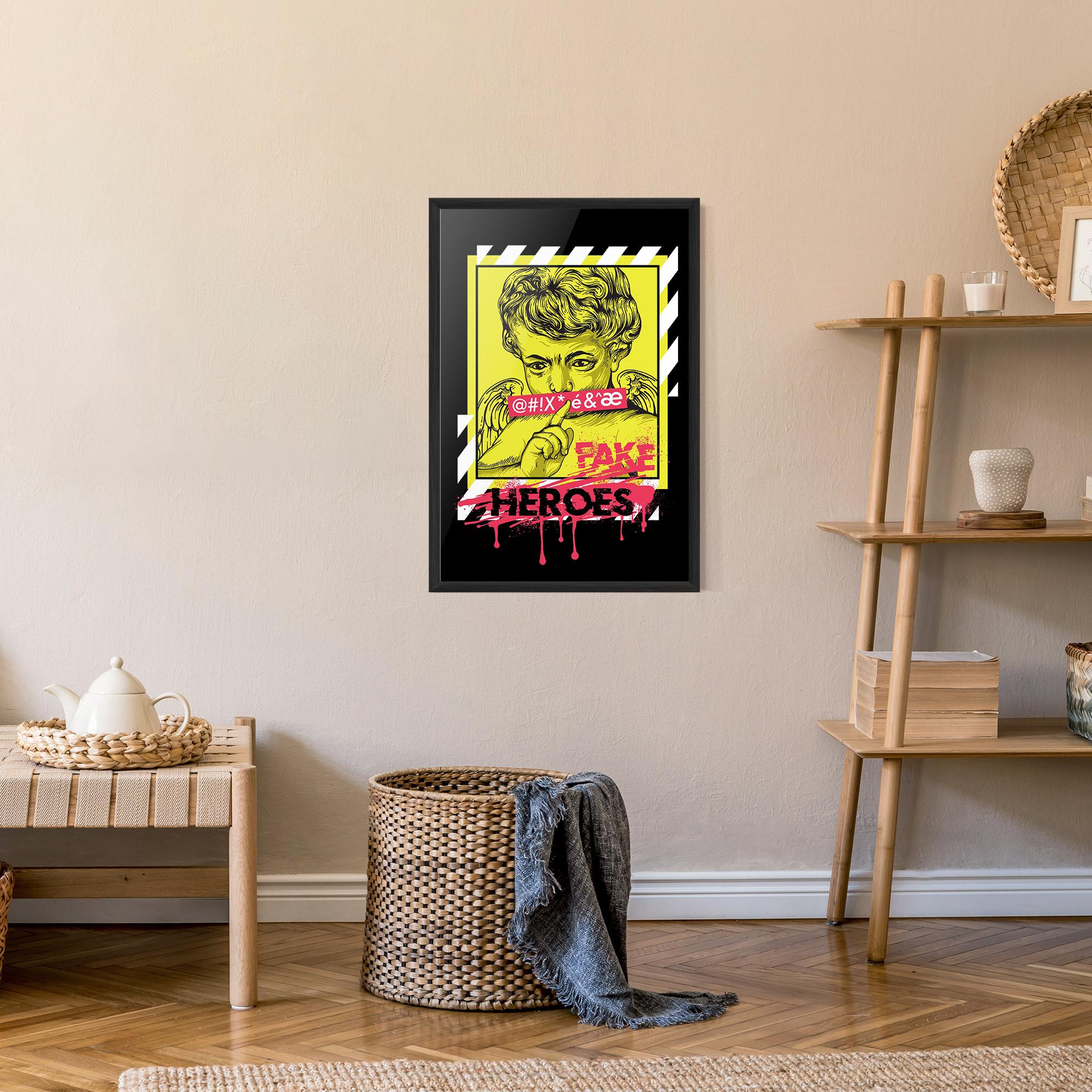 Poster Înrămat Fake Heroes mockup 9