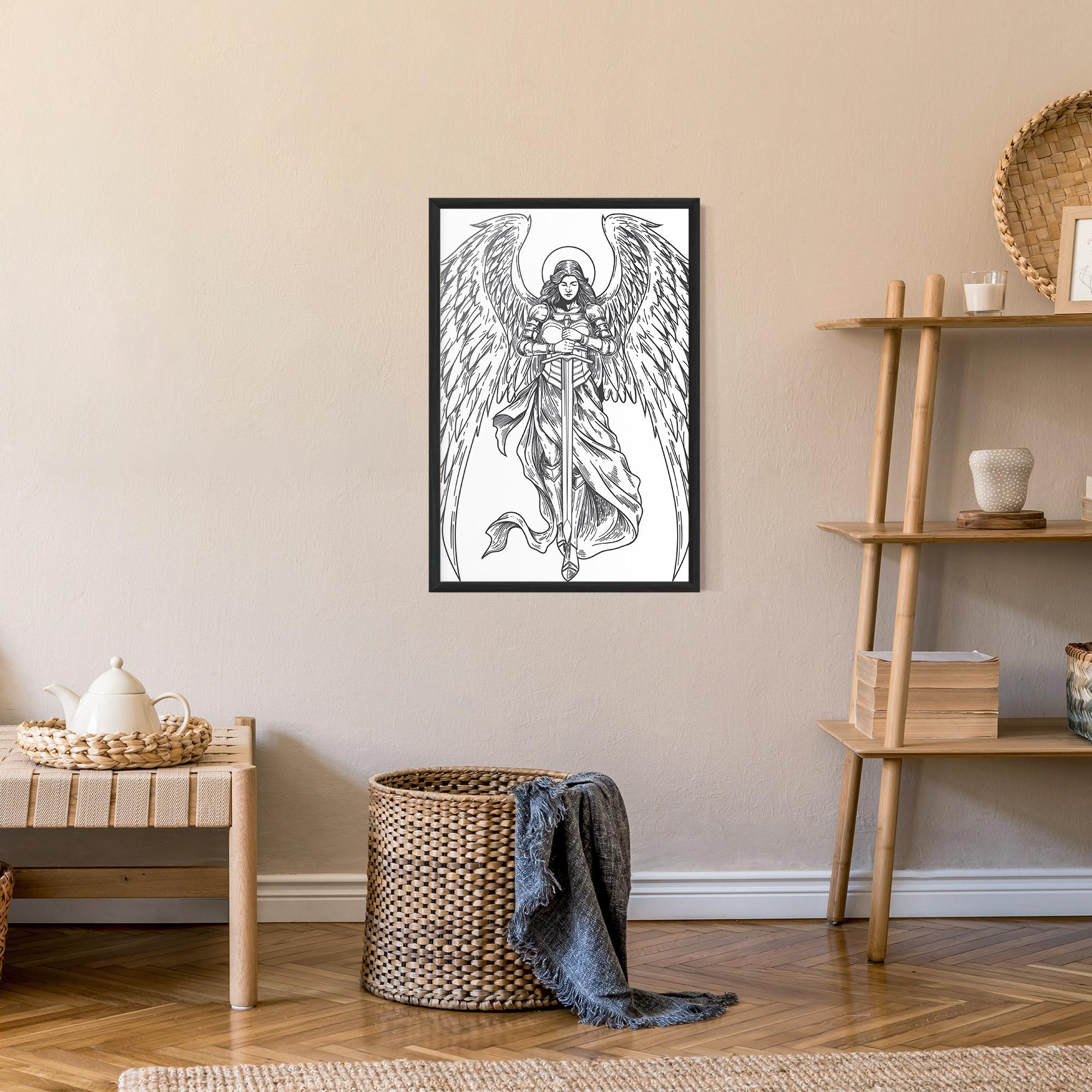 Poster Înrămat Grey Line Angel mockup 9