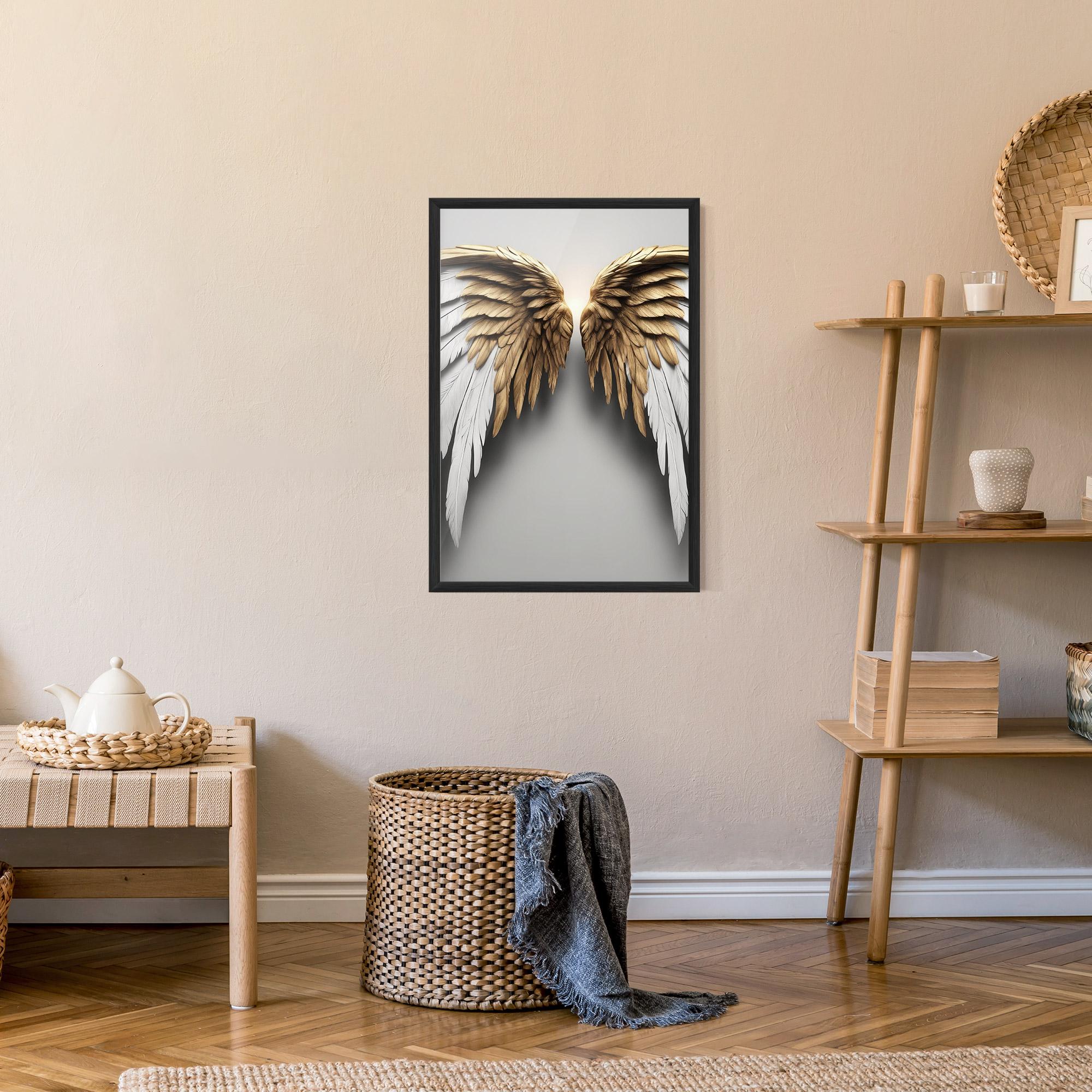 Poster Înrămat Realistic Angel Wings mockup 9