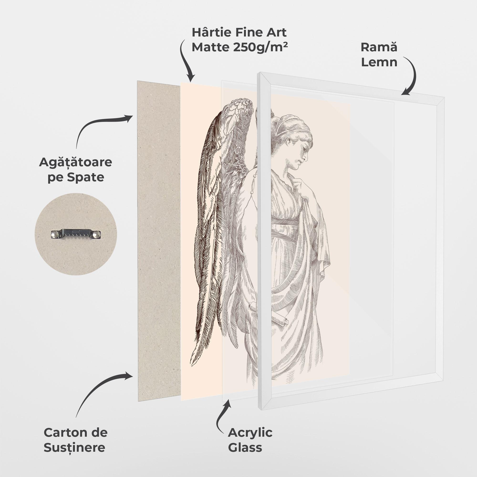 Poster Înrămat Angel Brown Line mockup 1