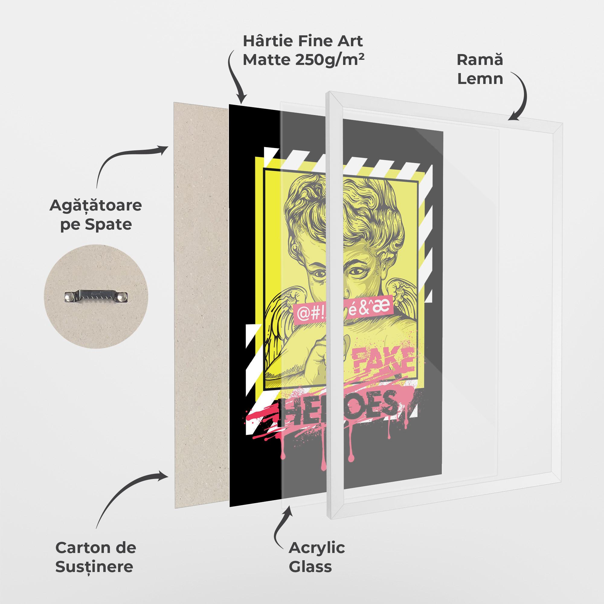 Poster Înrămat Fake Heroes mockup 1