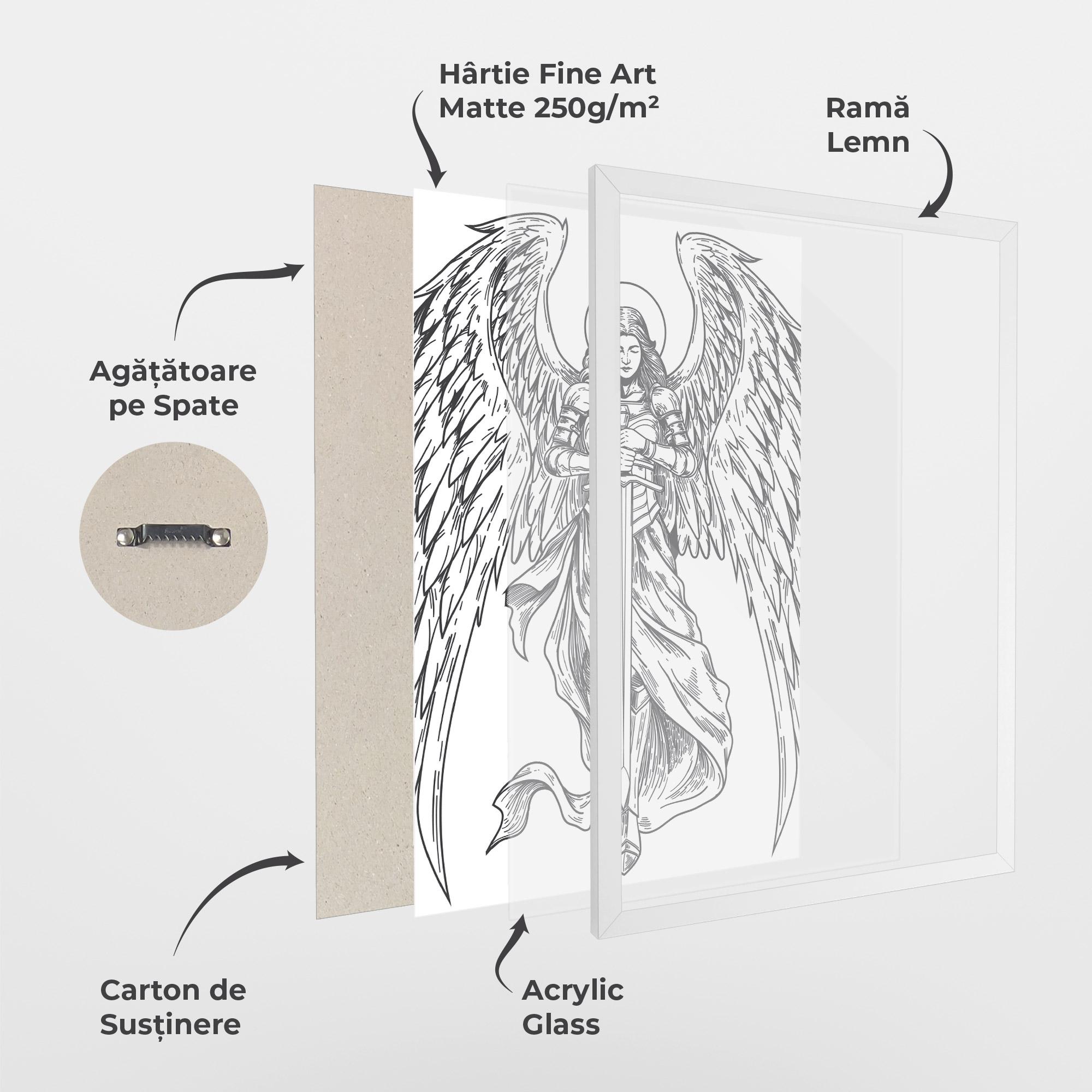 Poster Înrămat Grey Line Angel mockup 1