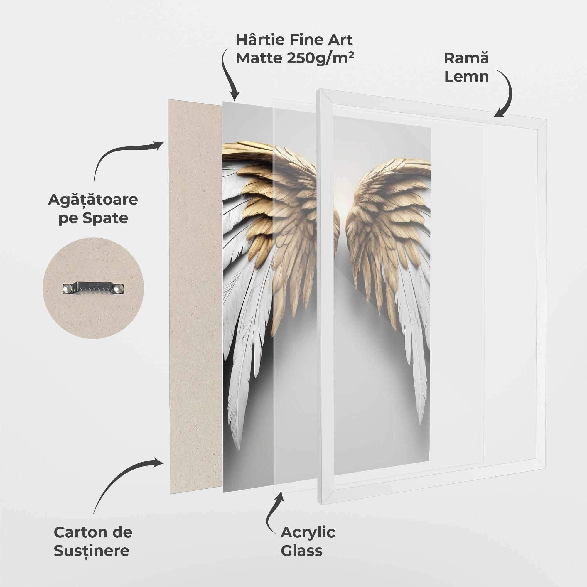 Poster Înrămat Realistic Angel Wings mockup 1