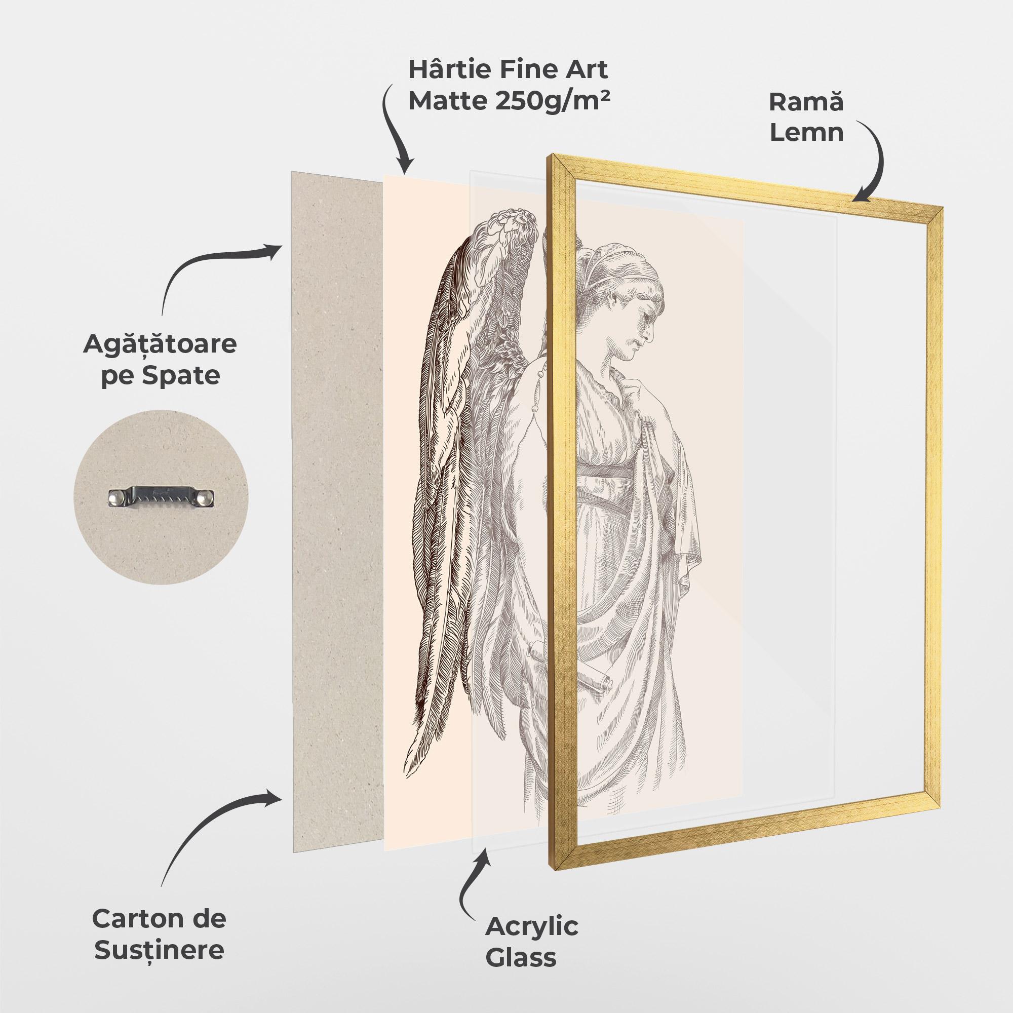 Poster Înrămat Angel Brown Line mockup 1