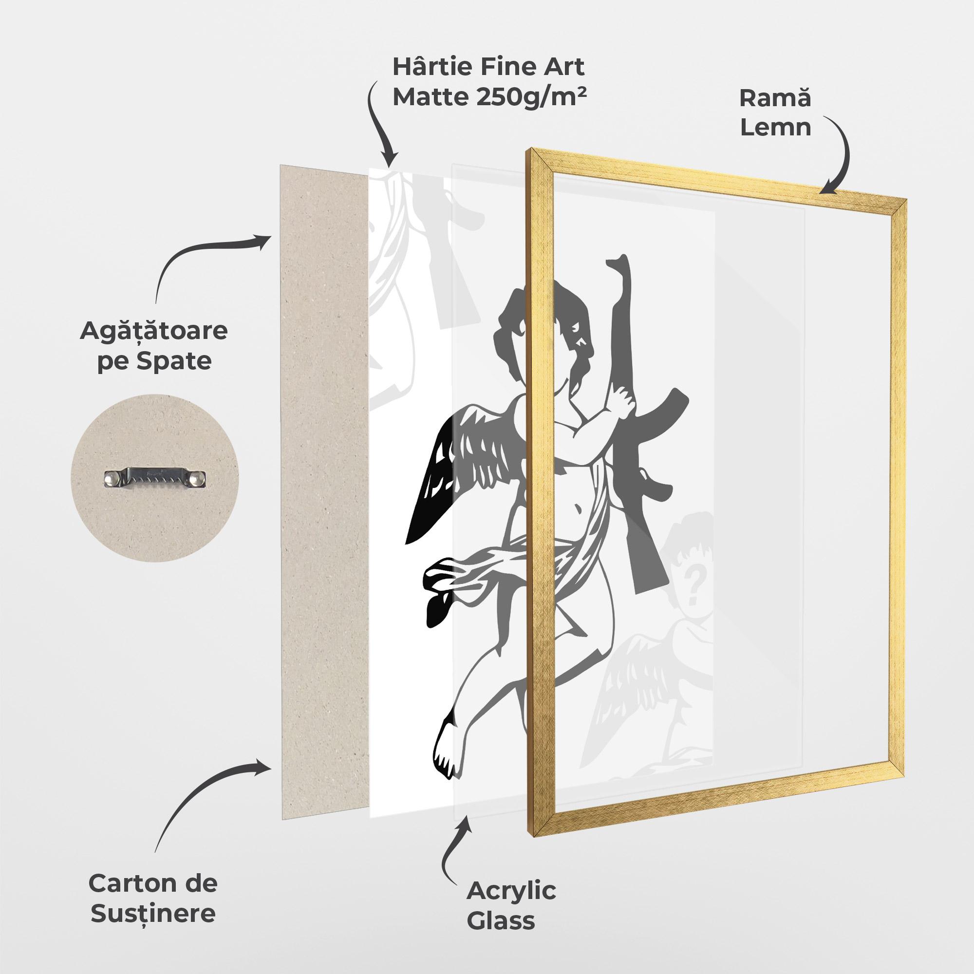 Poster Înrămat Angel Gun mockup 1