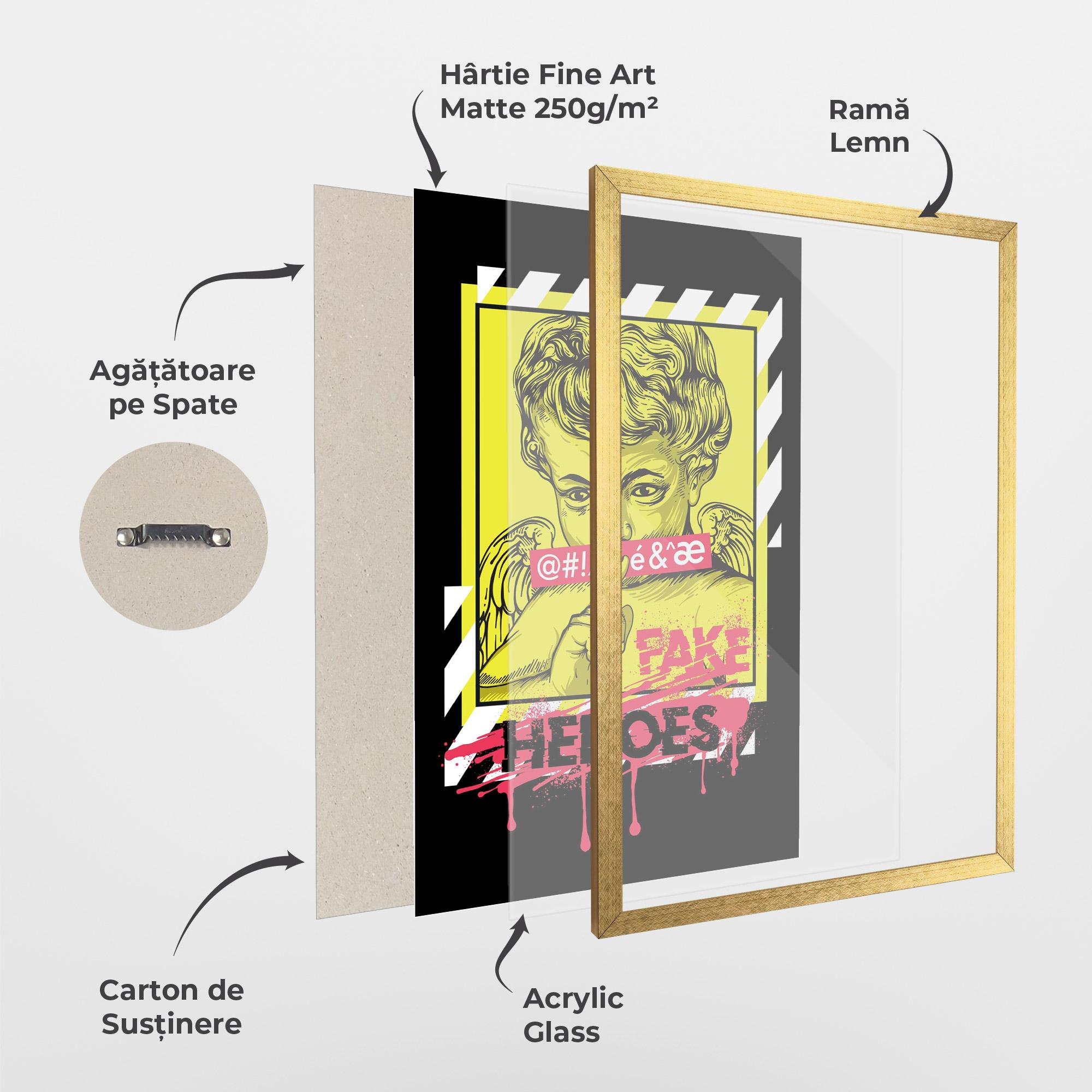 Poster Înrămat Fake Heroes mockup 1