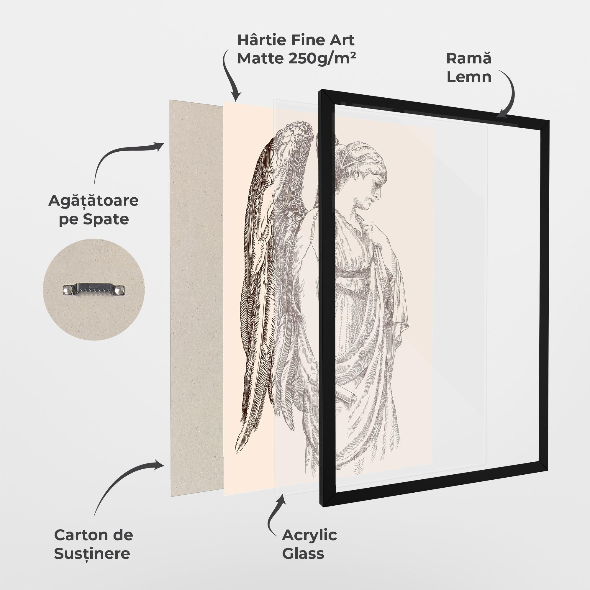 Poster Înrămat Angel Brown Line mockup 1