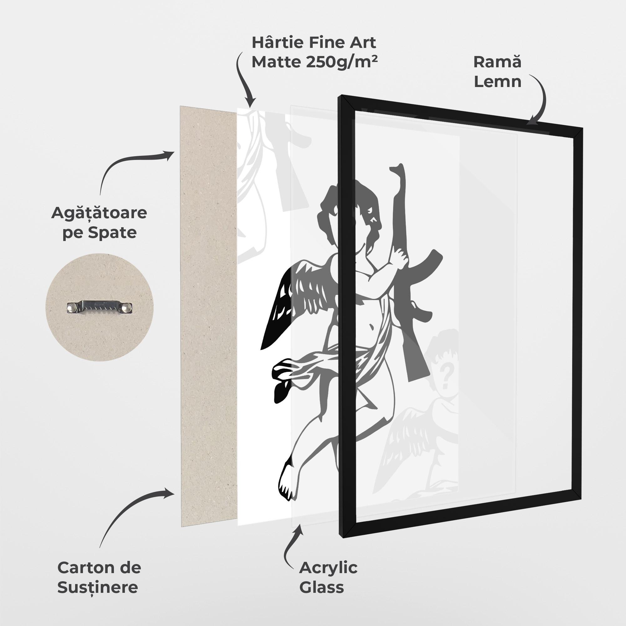 Poster Înrămat Angel Gun mockup 1