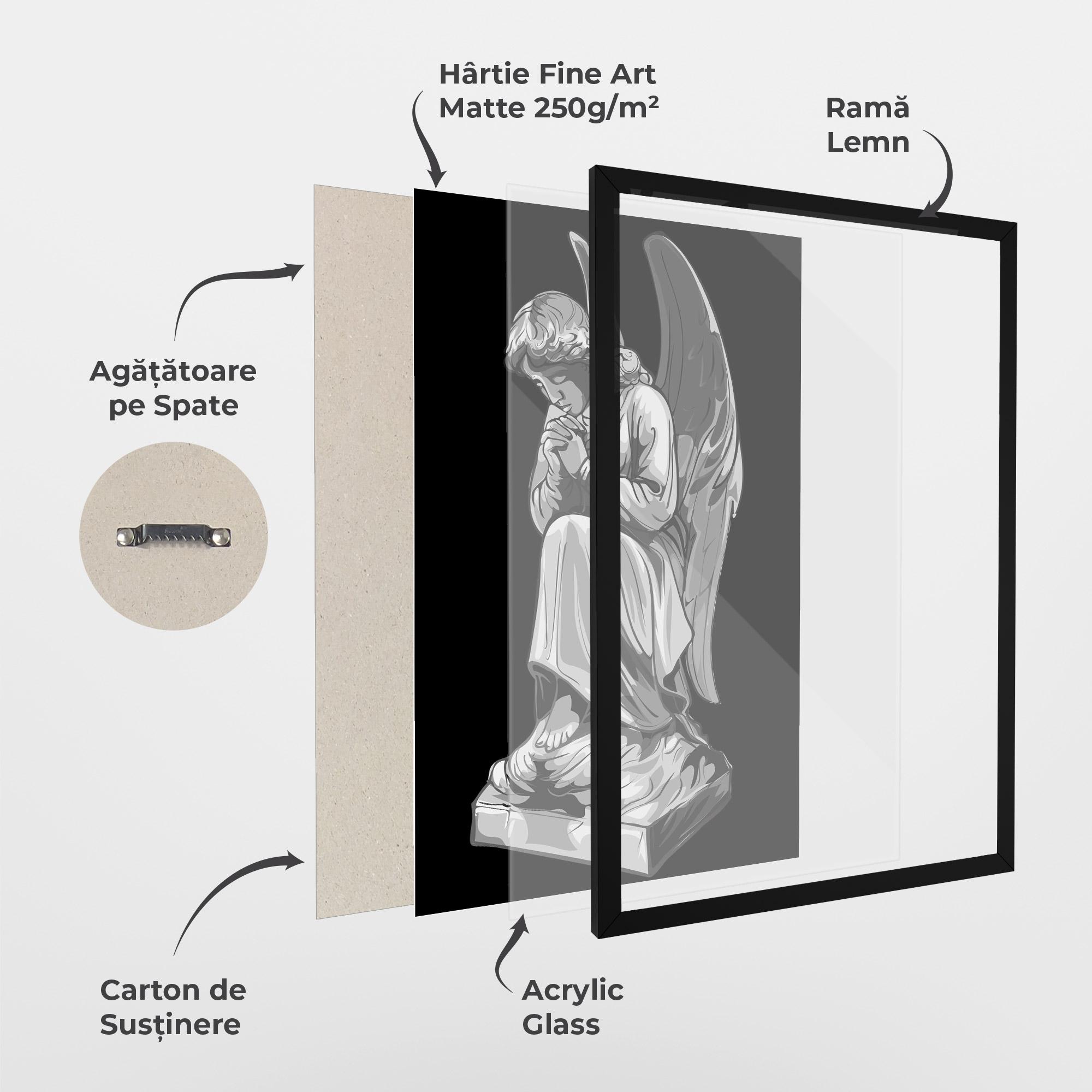 Poster Înrămat Angel Pray mockup 1