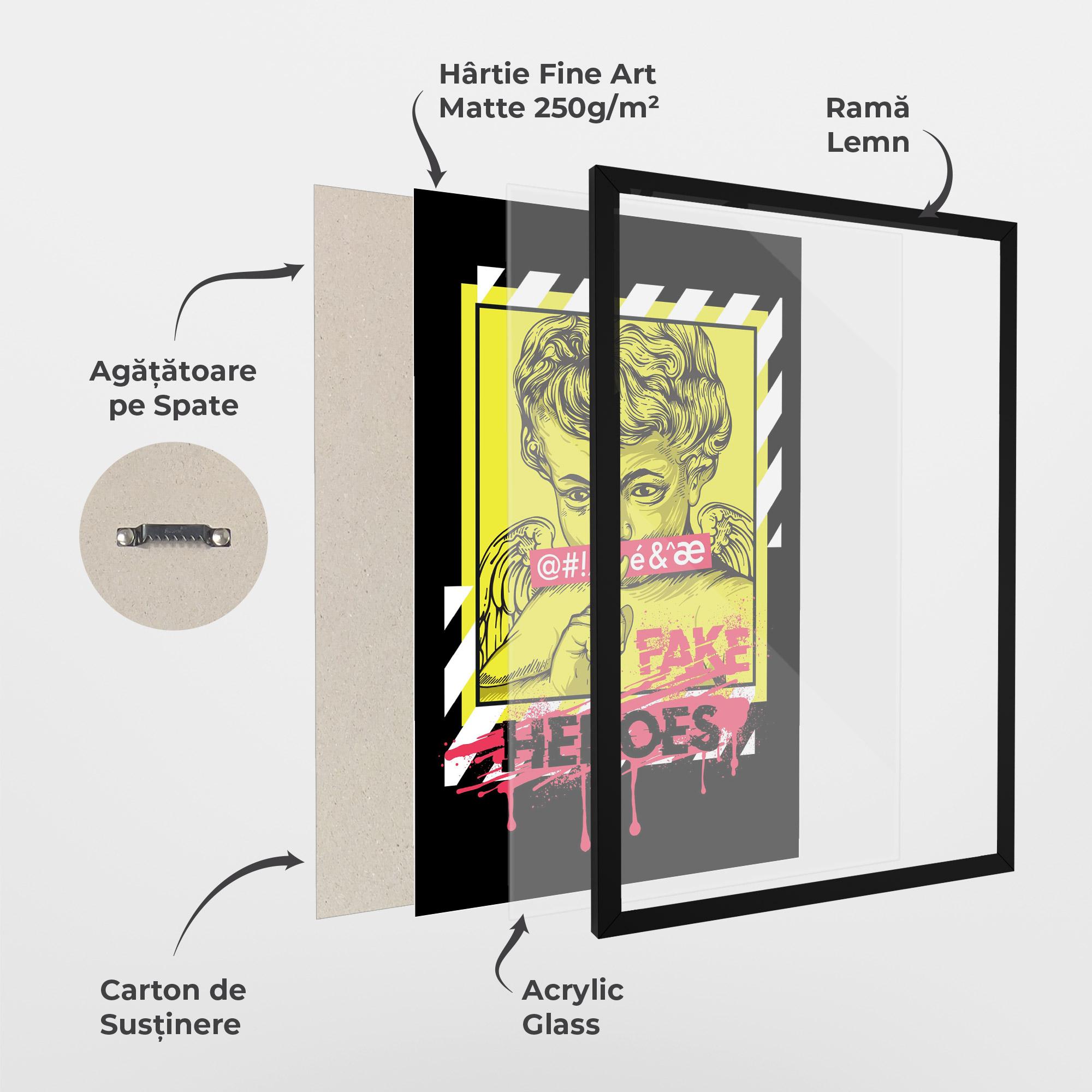 Poster Înrămat Fake Heroes mockup 1