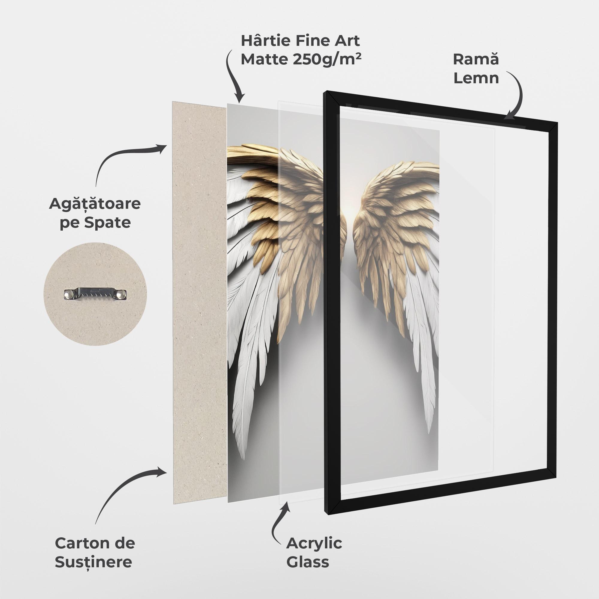Poster Înrămat Realistic Angel Wings mockup 1