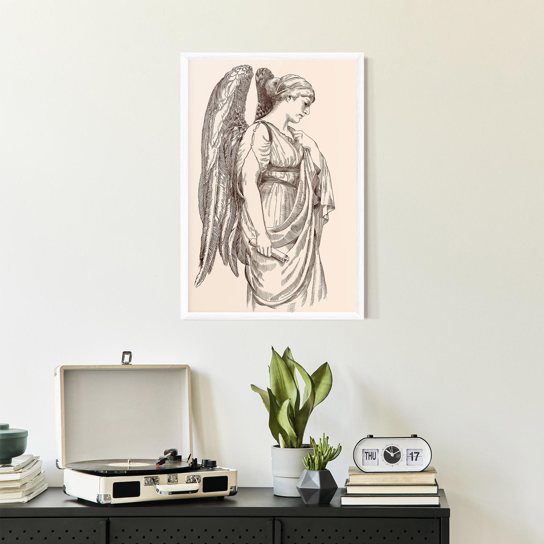 Poster Înrămat Angel Brown Line mockup 2