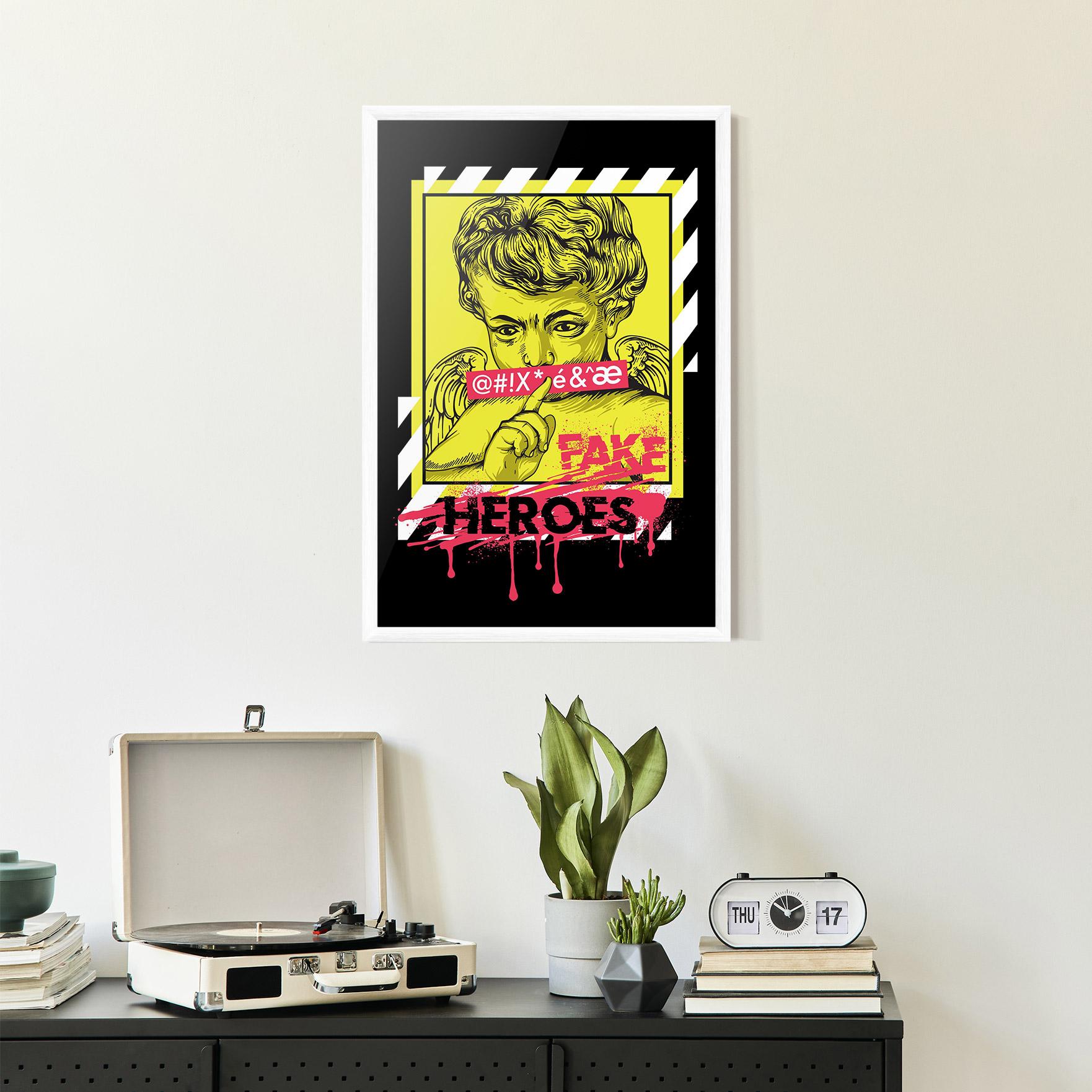 Poster Înrămat Fake Heroes mockup 2