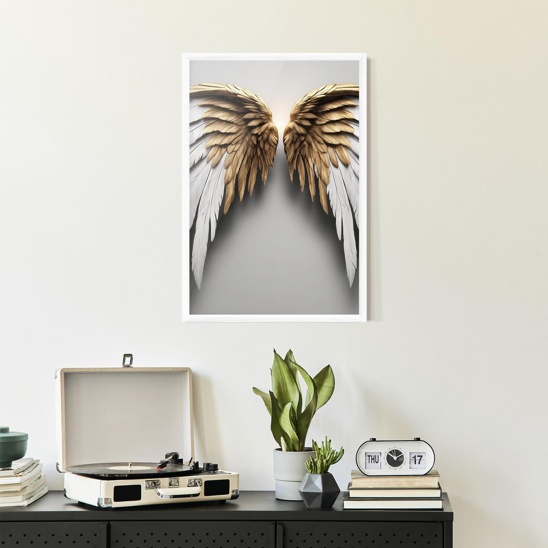 Poster Înrămat Realistic Angel Wings mockup 2