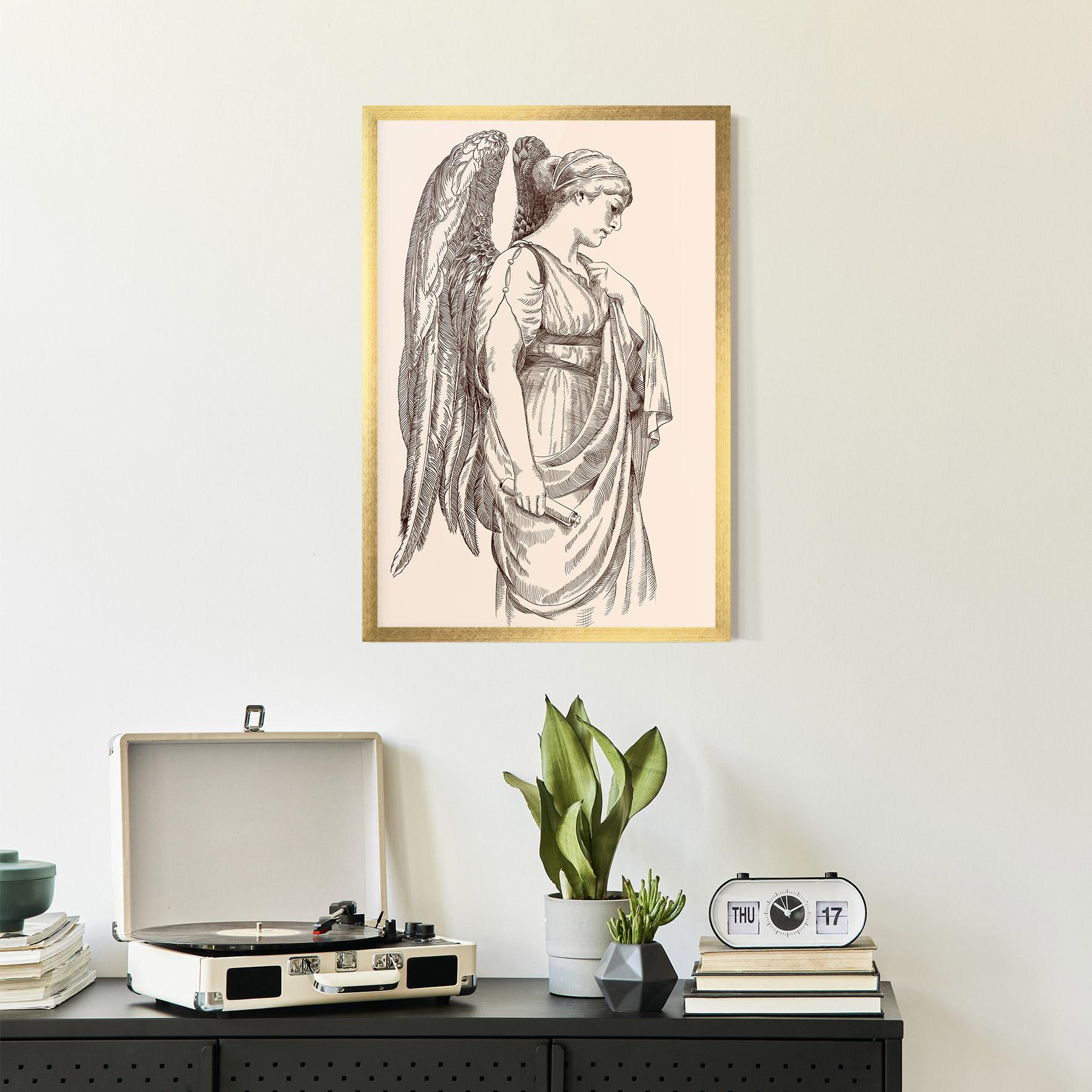 Poster Înrămat Angel Brown Line mockup 2