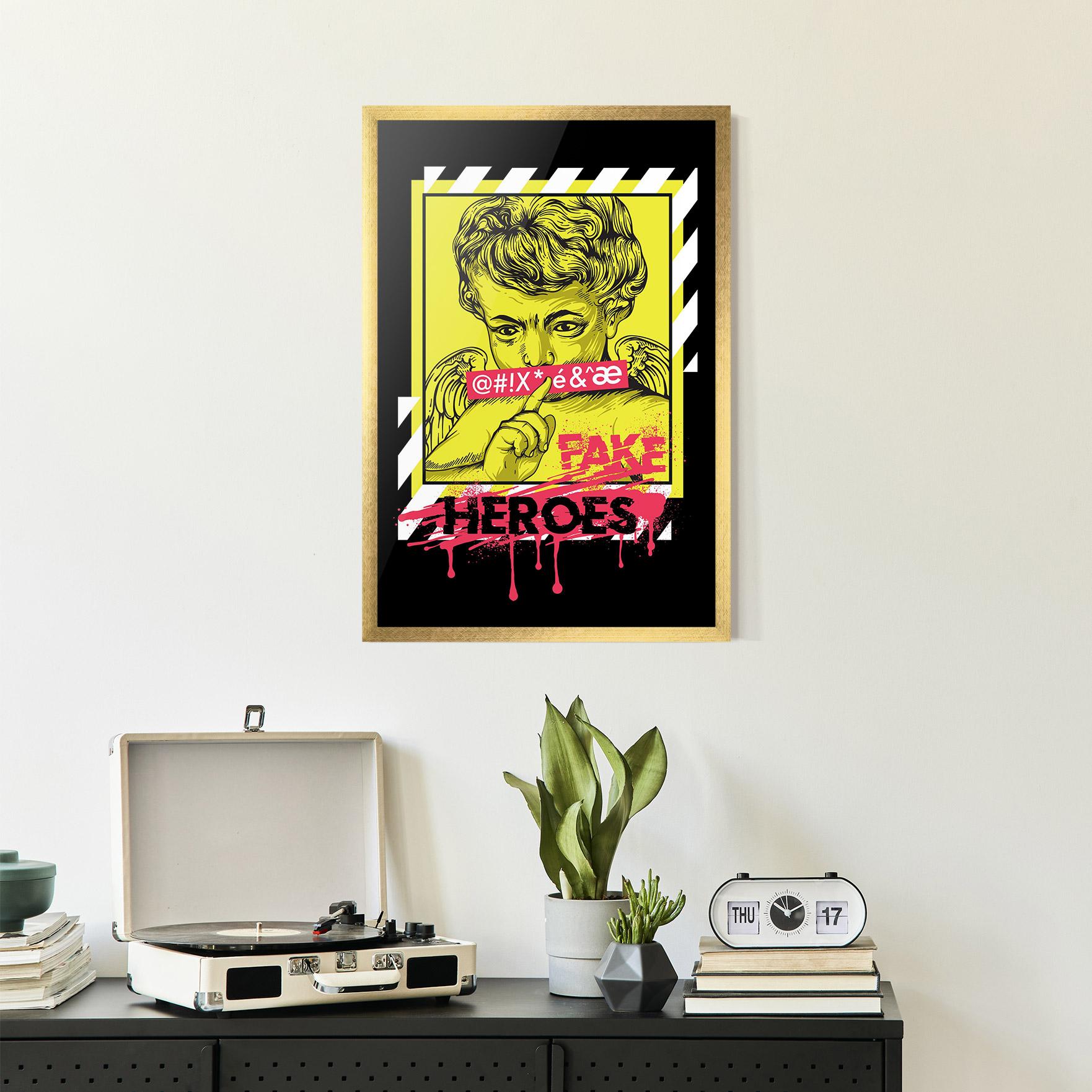 Poster Înrămat Fake Heroes mockup 2