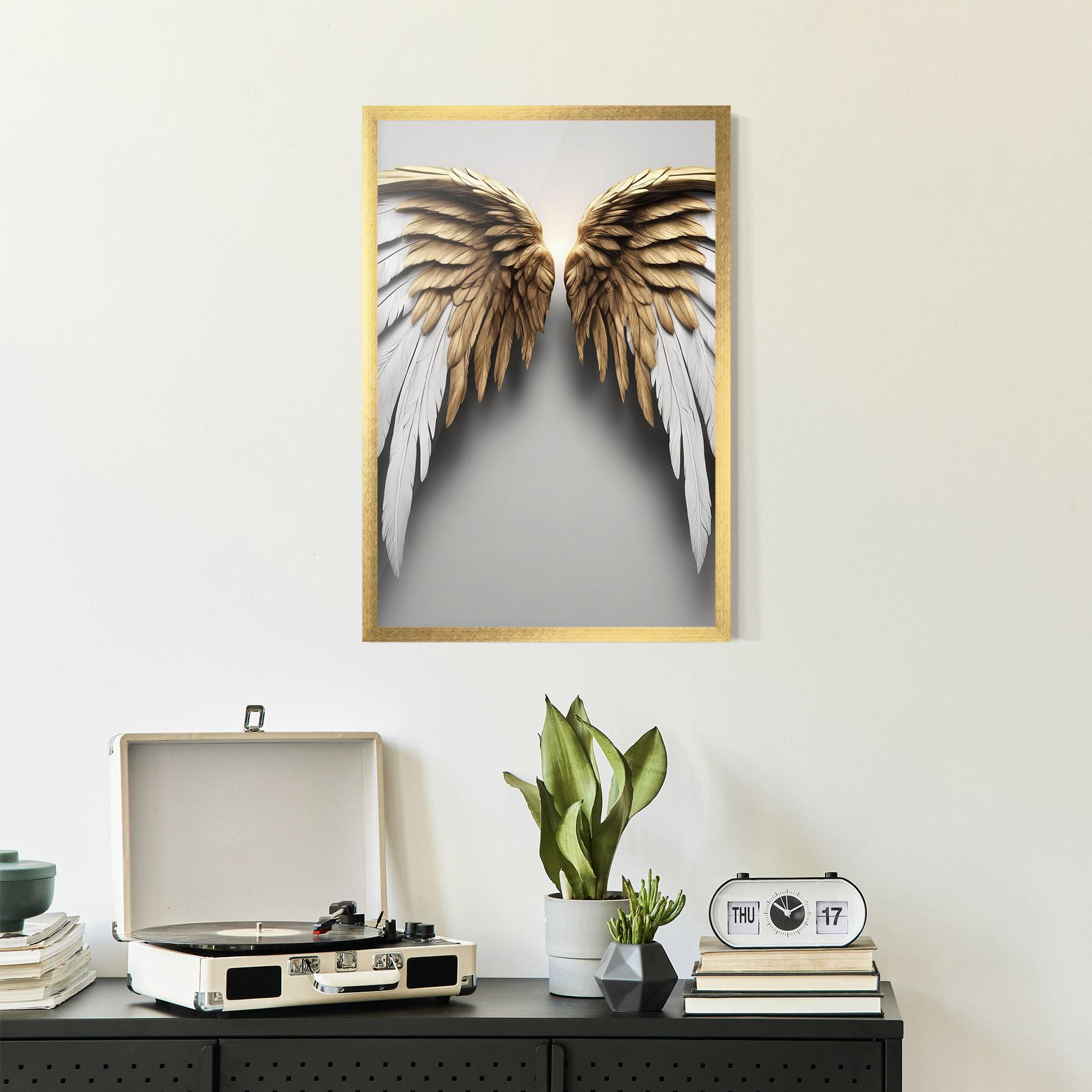Poster Înrămat Realistic Angel Wings mockup 2