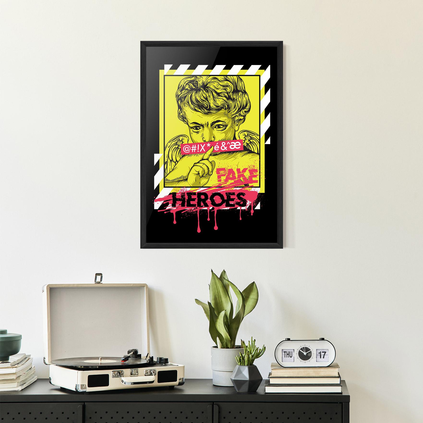 Poster Înrămat Fake Heroes mockup 2