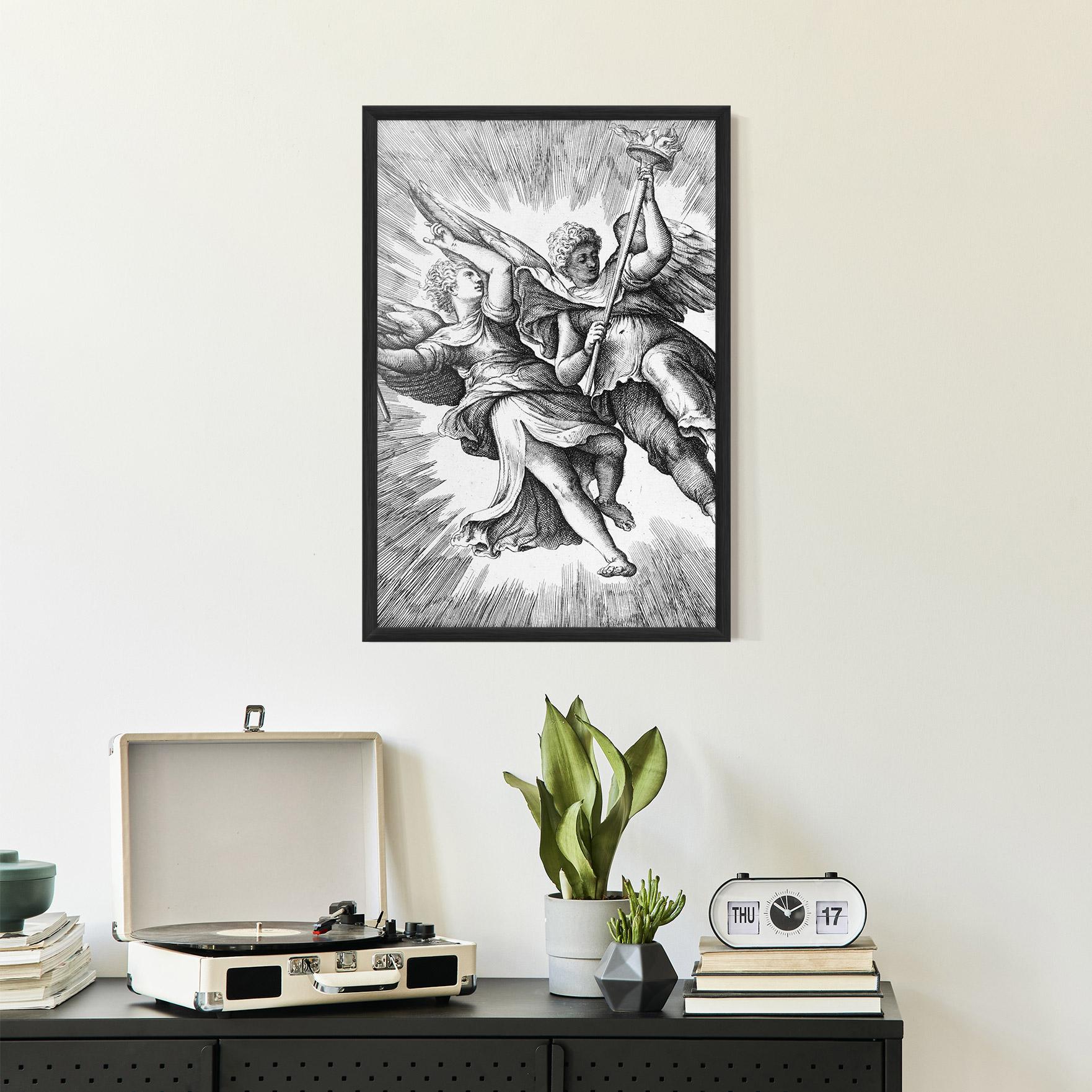 Poster Înrămat Hand Drawn Angels mockup 2