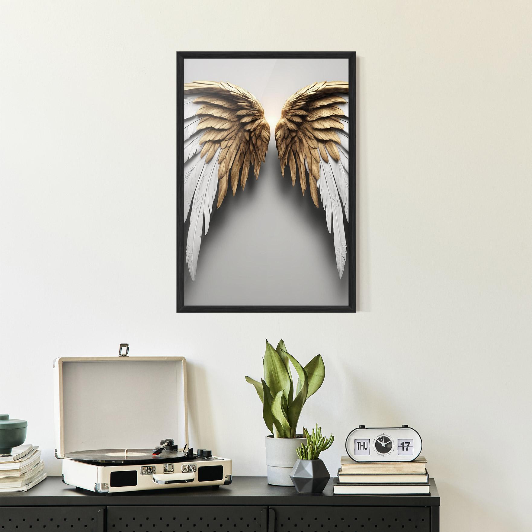 Poster Înrămat Realistic Angel Wings mockup 2