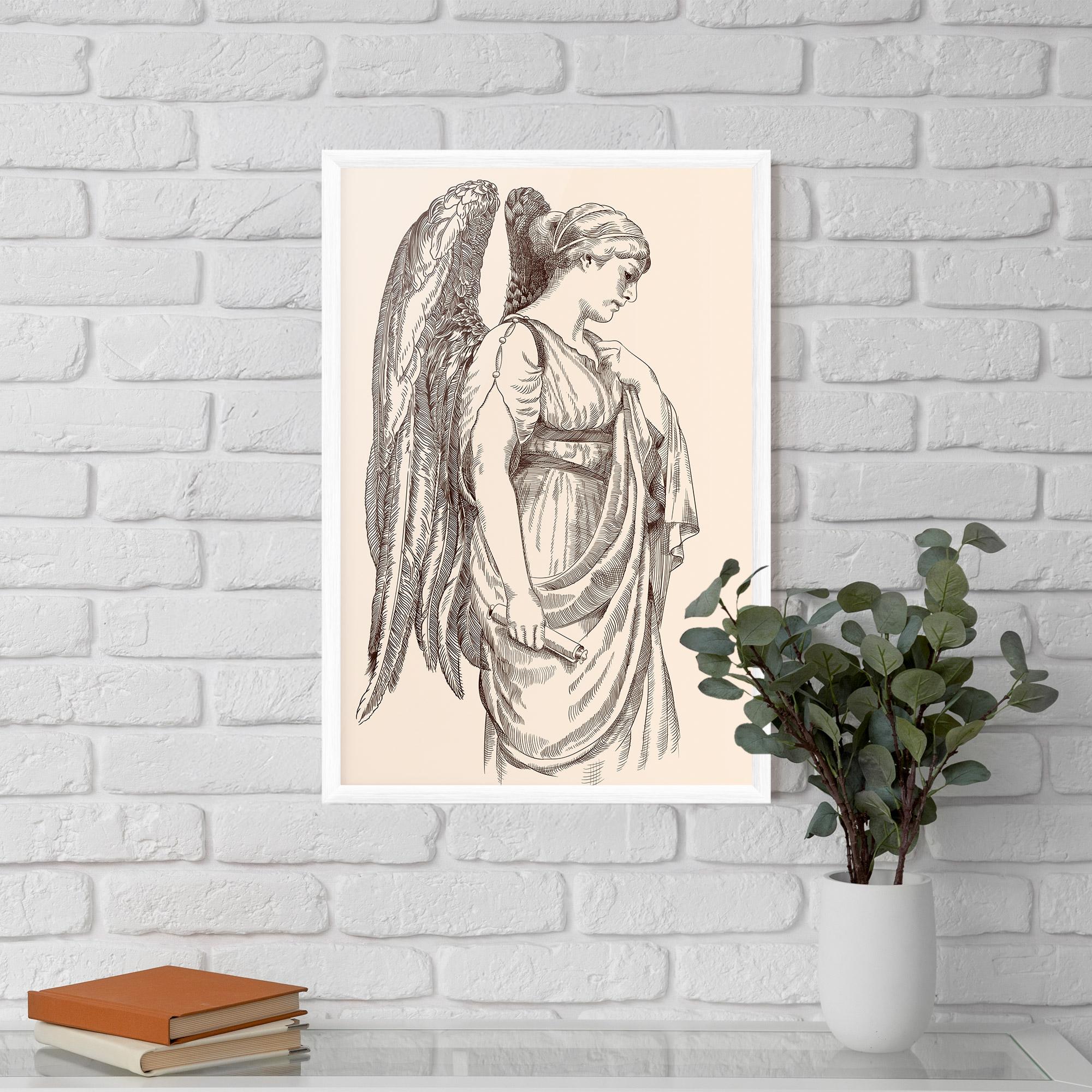 Poster Înrămat Angel Brown Line mockup 5