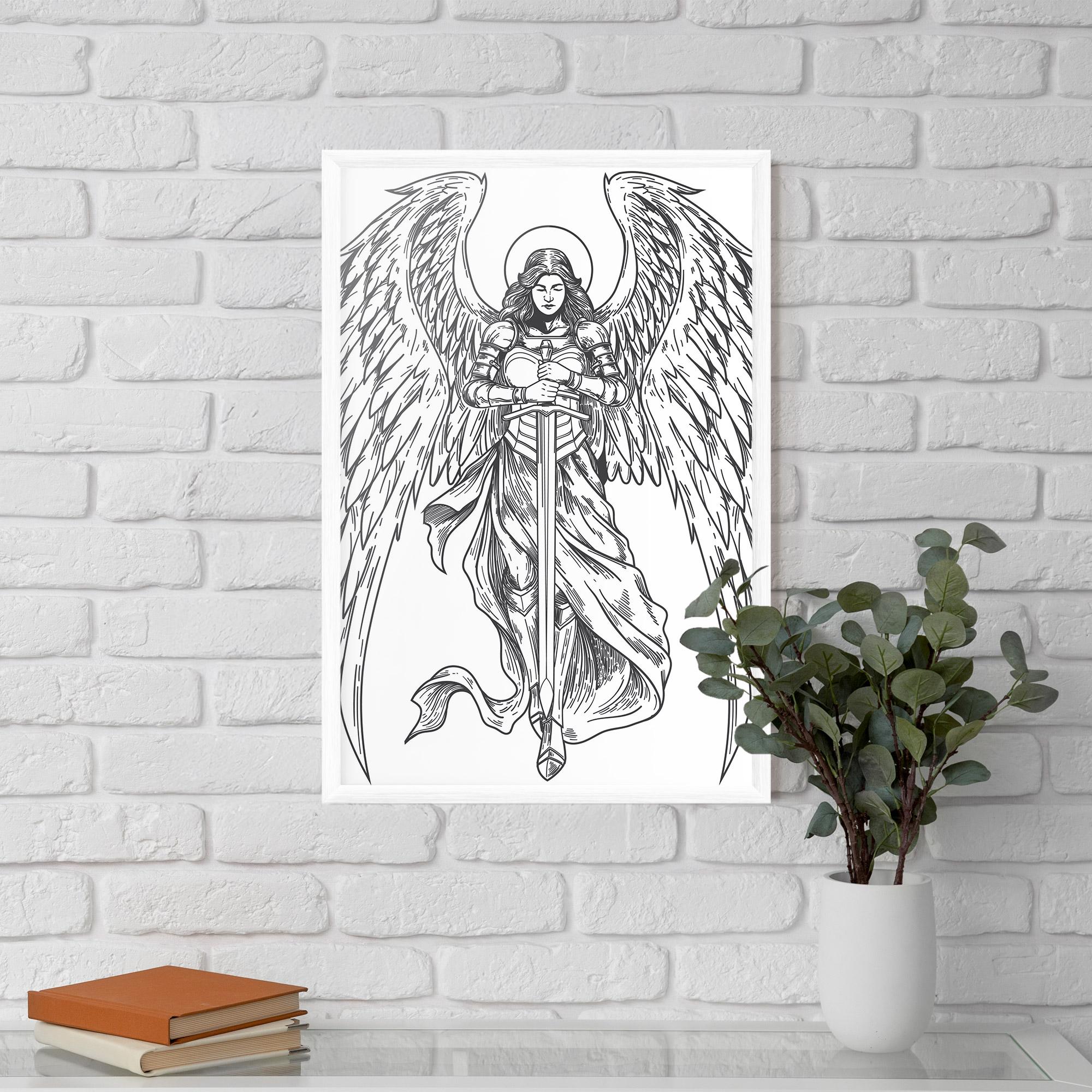Poster Înrămat Grey Line Angel mockup 5