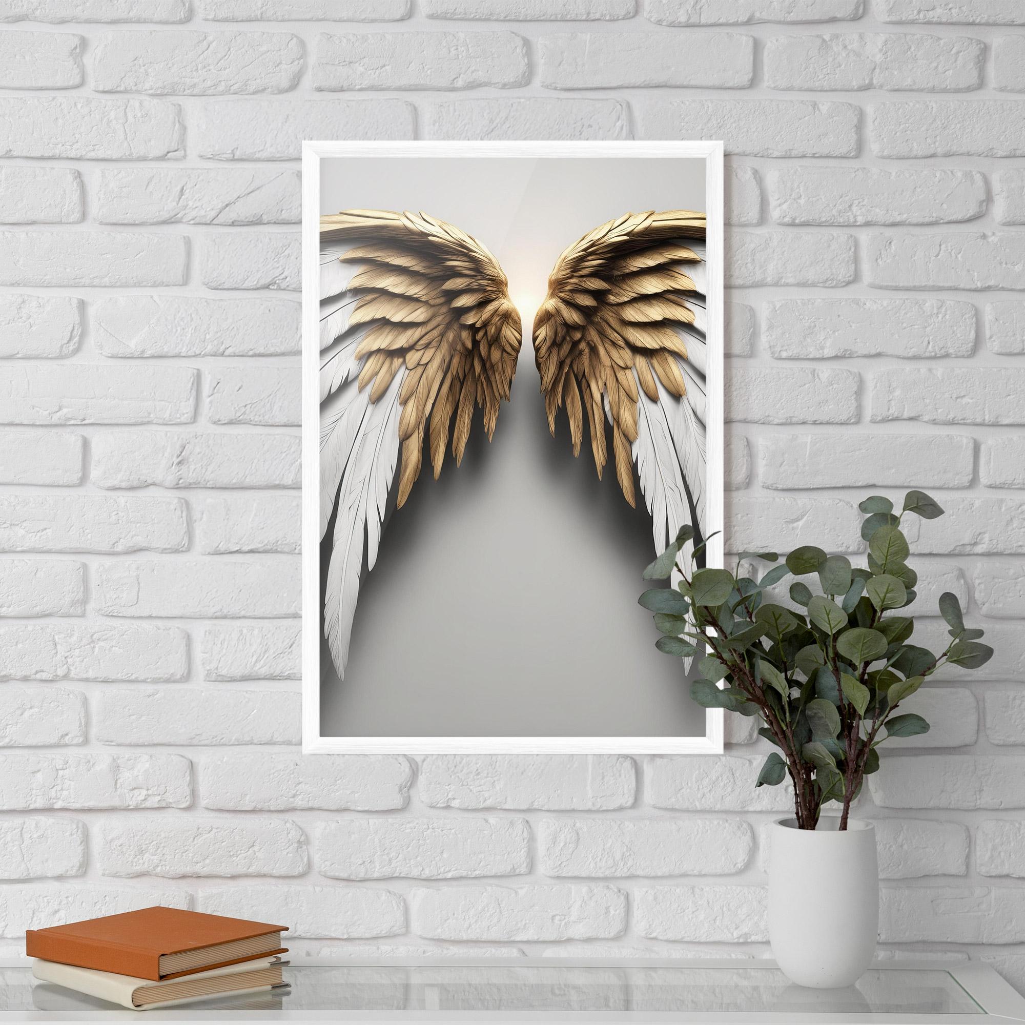 Poster Înrămat Realistic Angel Wings mockup 5