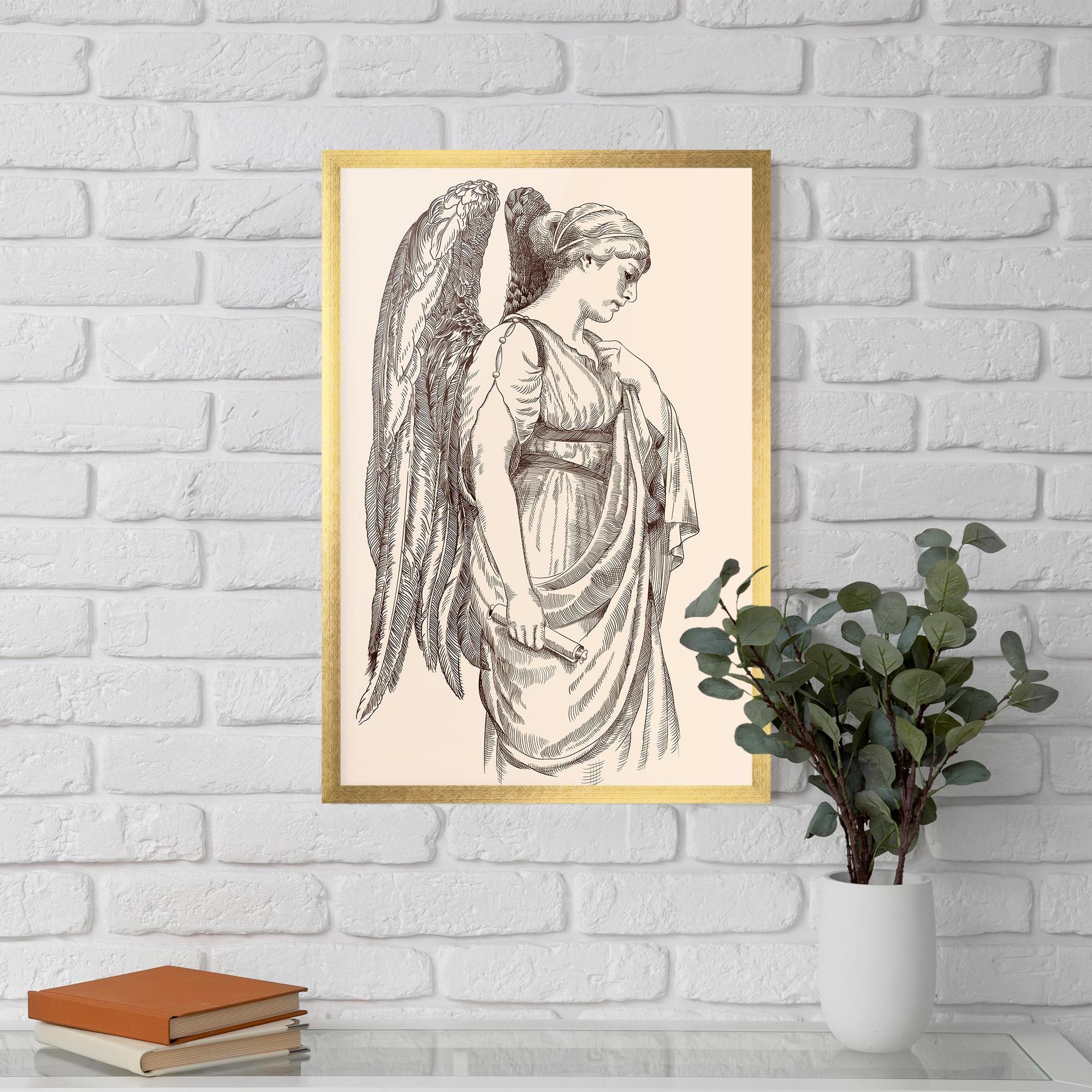 Poster Înrămat Angel Brown Line mockup 5