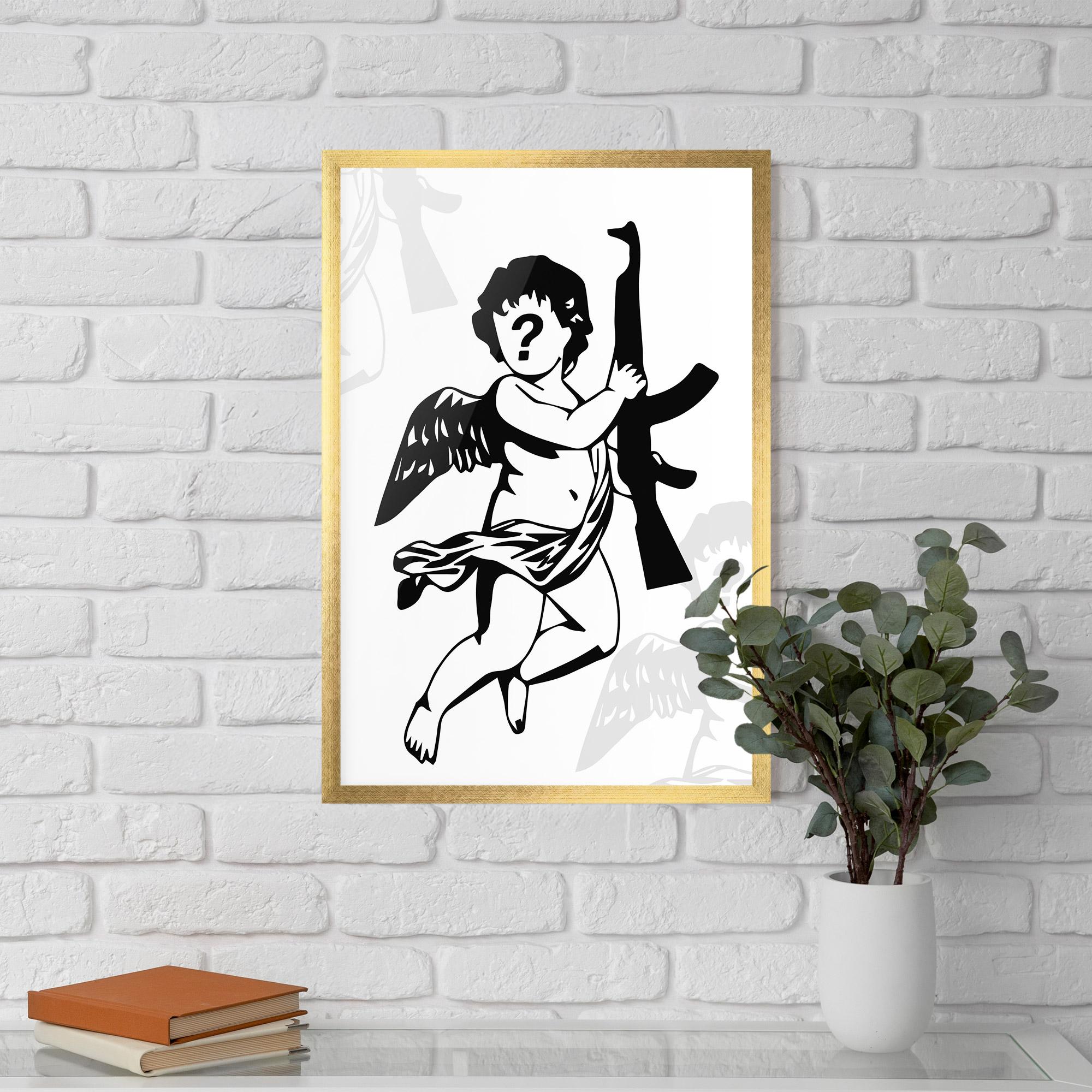 Poster Înrămat Angel Gun mockup 5