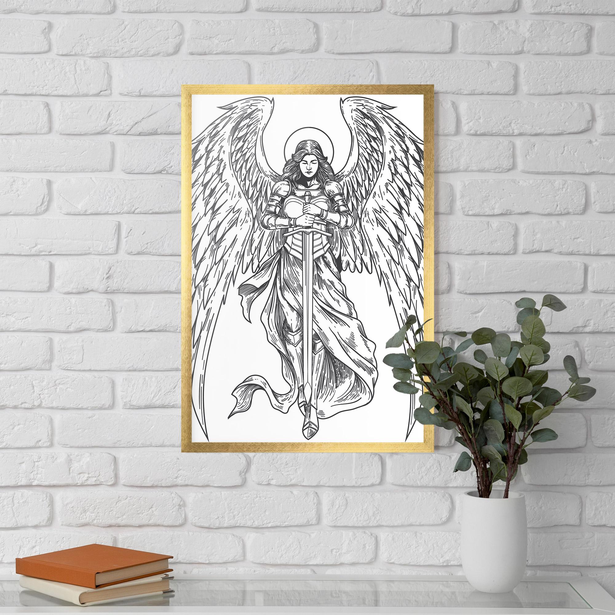 Poster Înrămat Grey Line Angel mockup 5
