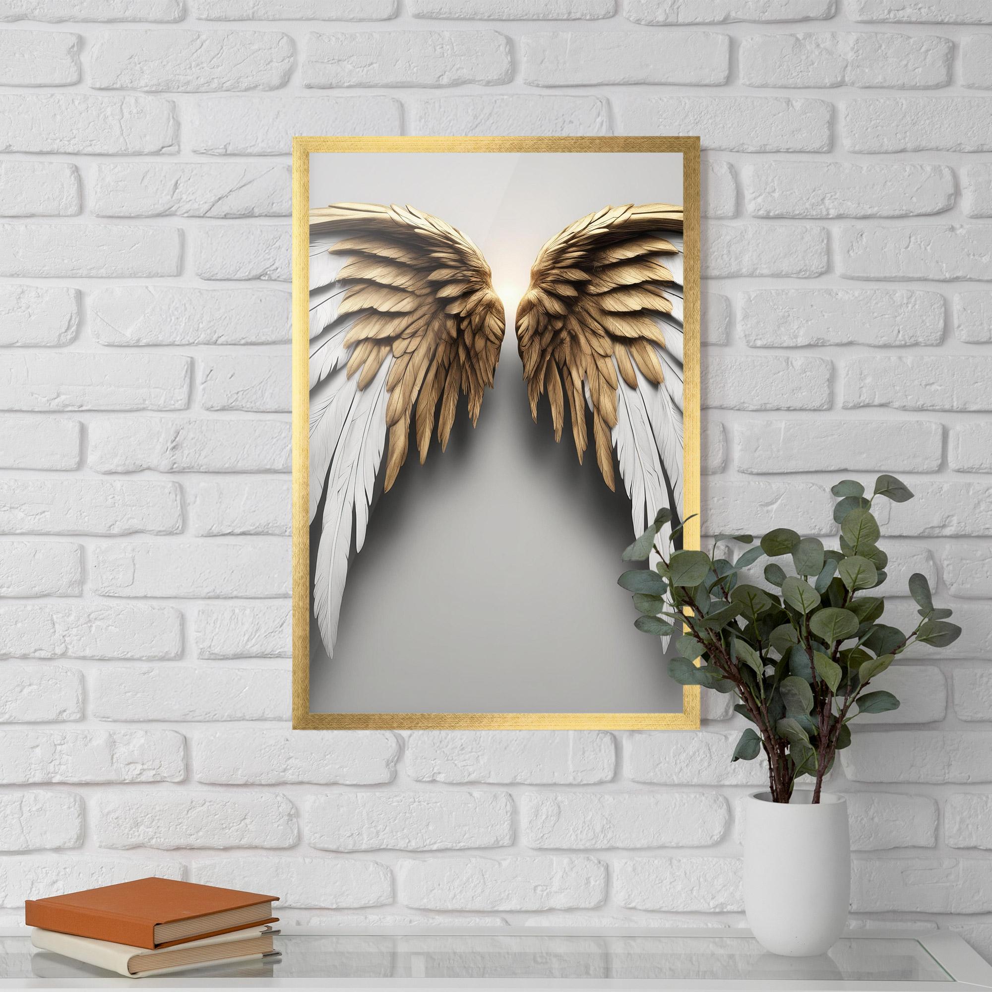 Poster Înrămat Realistic Angel Wings mockup 5